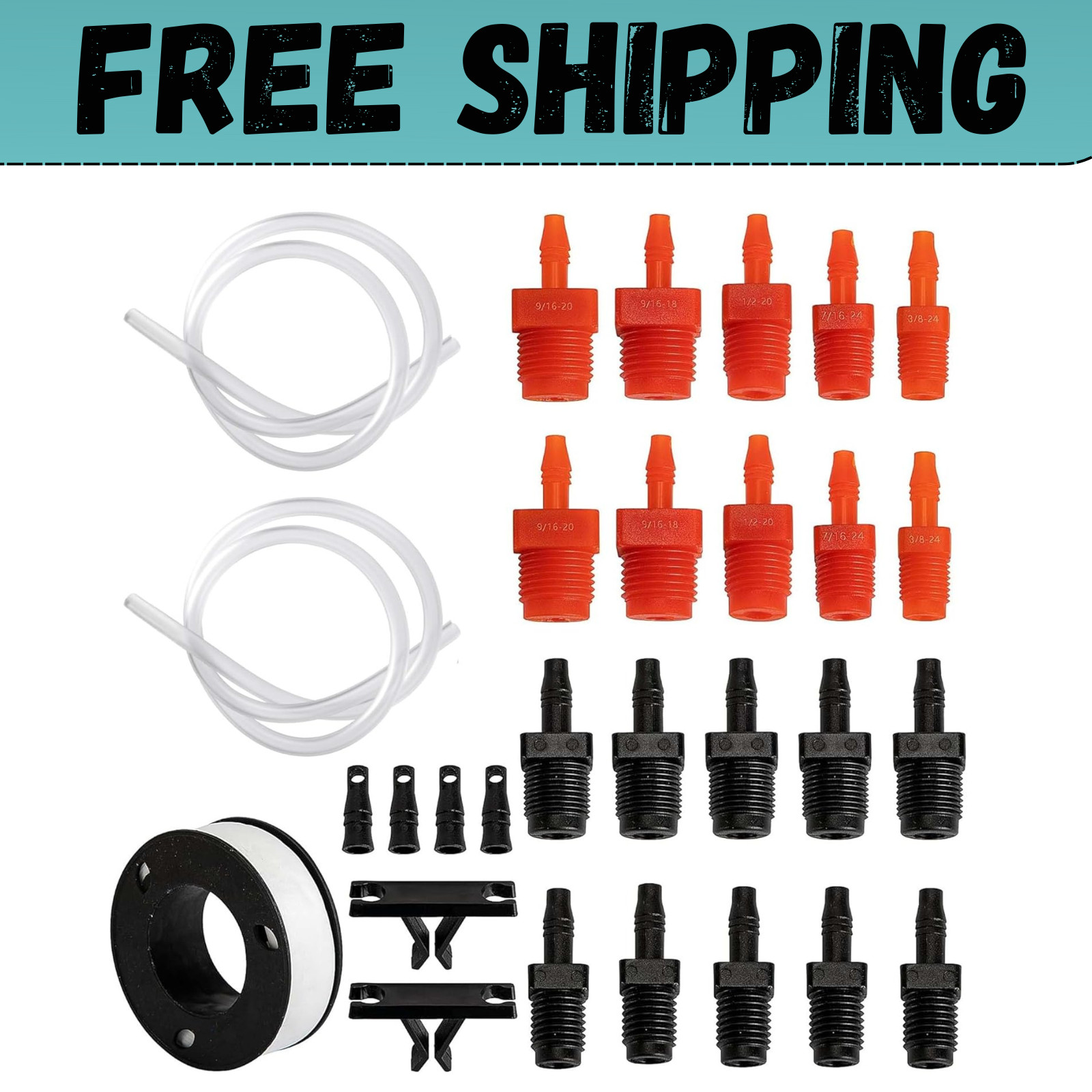29 Pcs Master Cylinder Bleeder Kit-Brake Bleeder Kit with 22" Hose PTFE Tape Uni