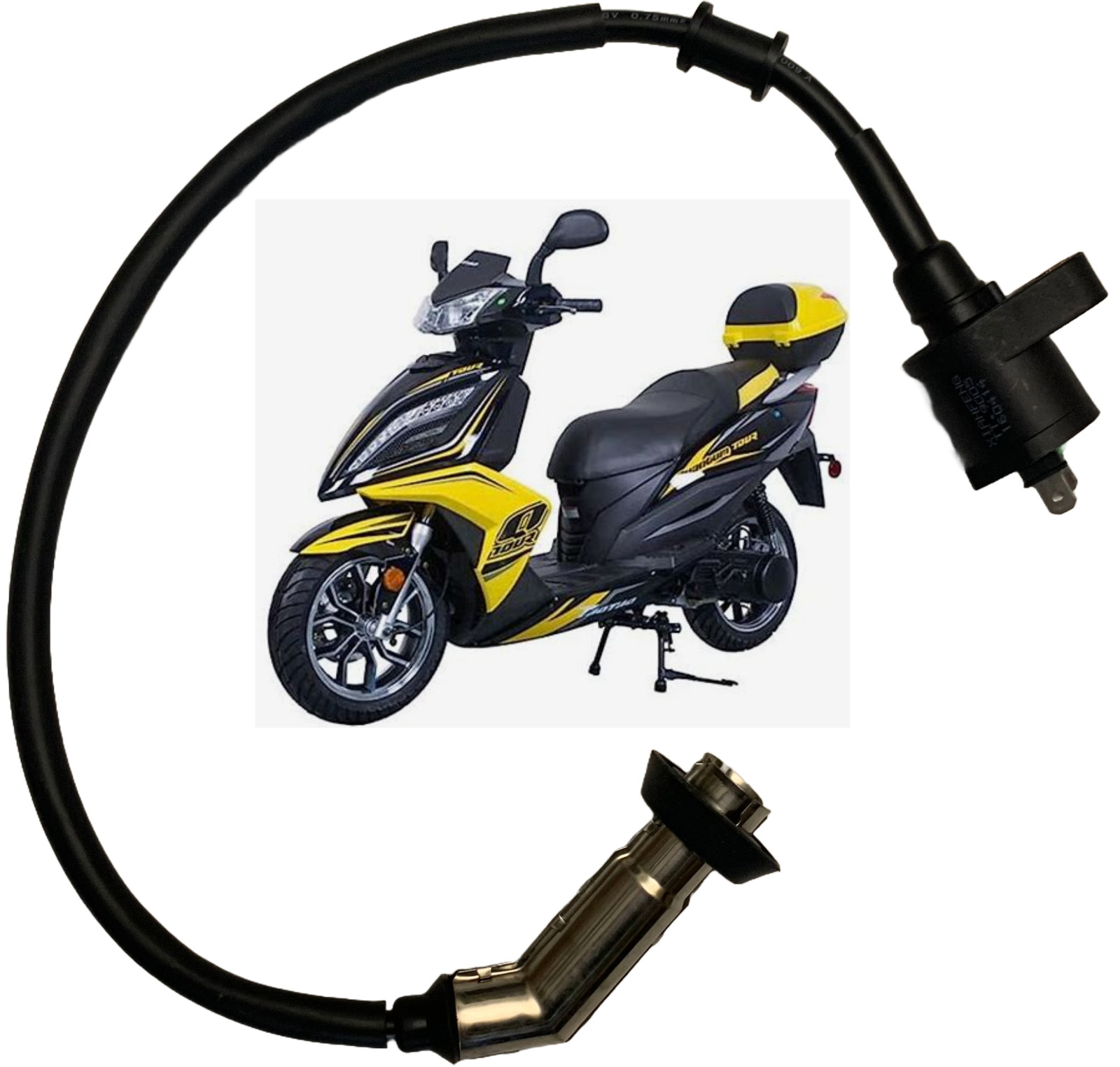 IGNITION COIL w METAL PLUG CAP TAOTAO 150cc QUANTUM 150 SCOOTER MOPED MOTORCYCLE