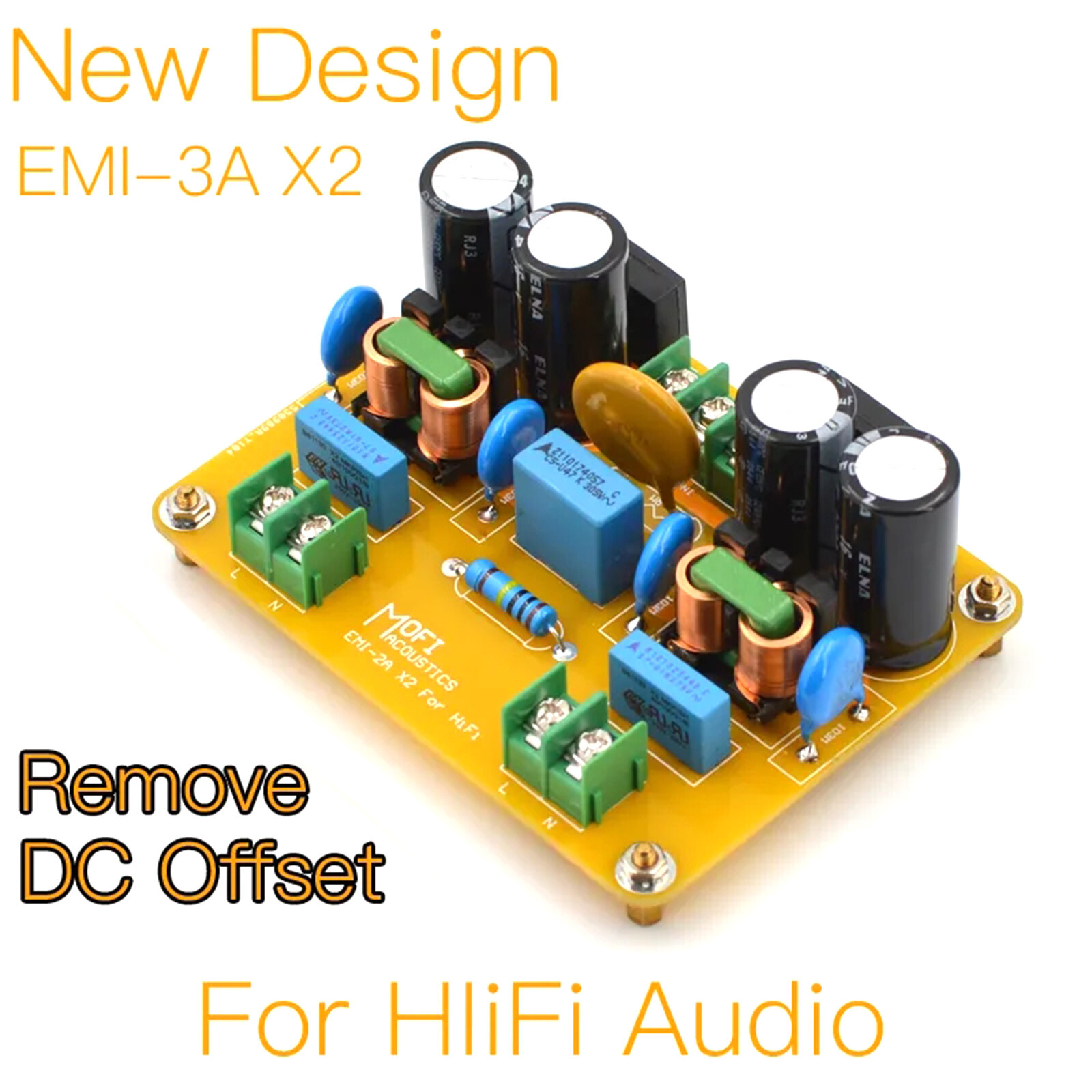 1pc HiFi AC Power Line Dual EMI Filter Module 440W Version Board