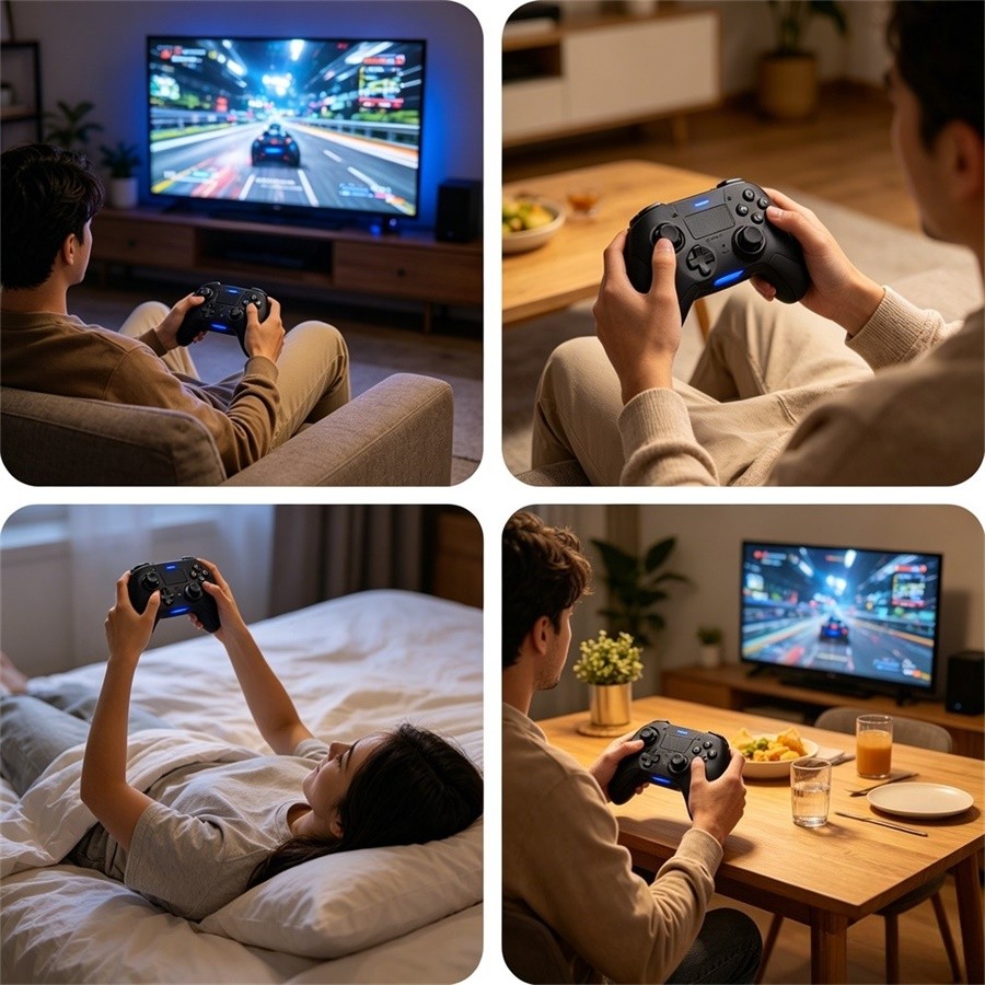 Double Motor Vibration Wireless Controller Black for Sony PlayStation 4