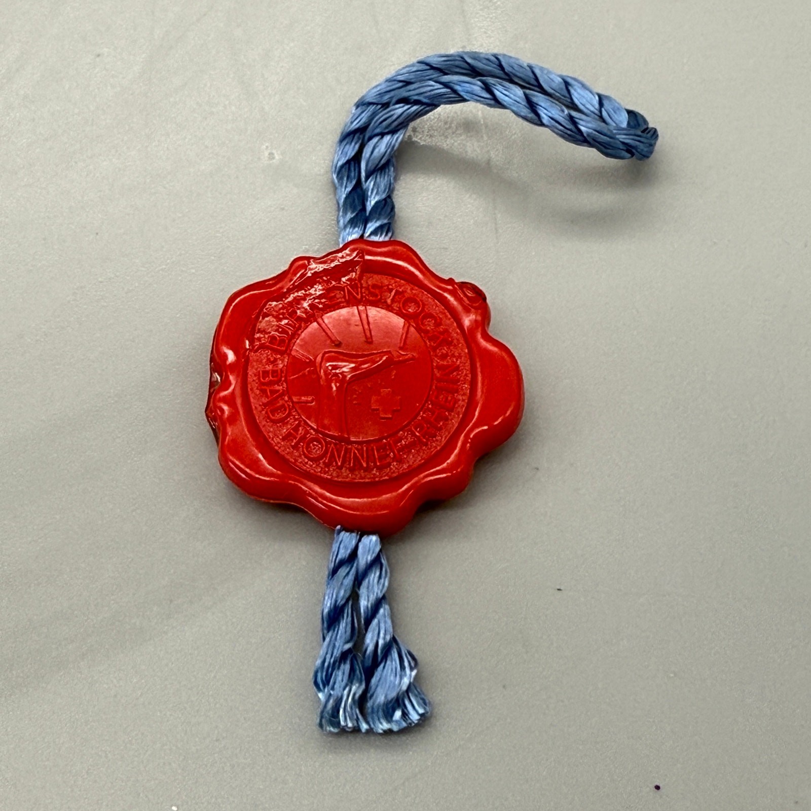 Vintage 70s 80s Birkenstock Hang Tag Made in Germany red blue