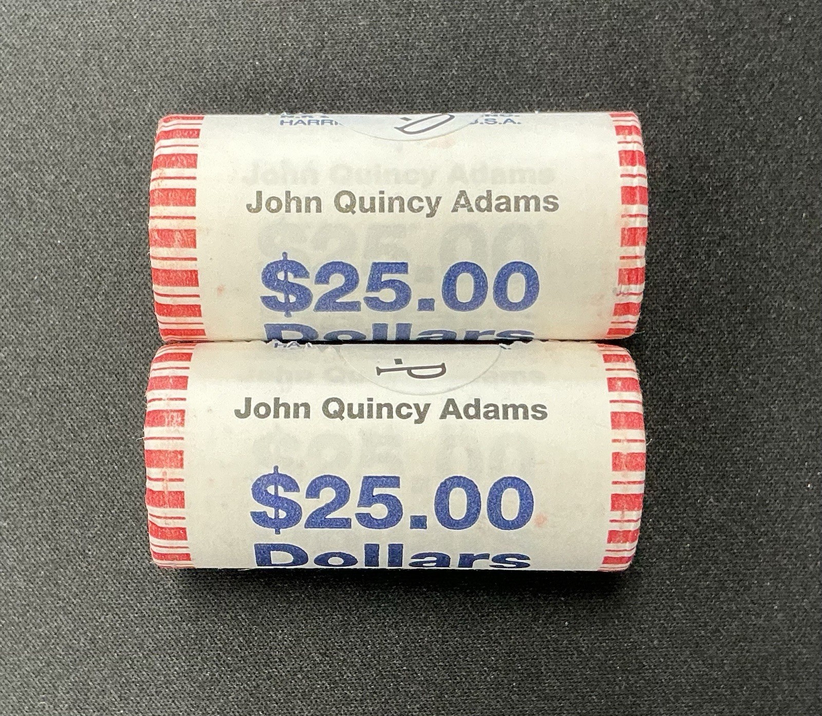 2008 John Quincy Adams Presidential Dollar P&D U.S. Uncirculated Rolls