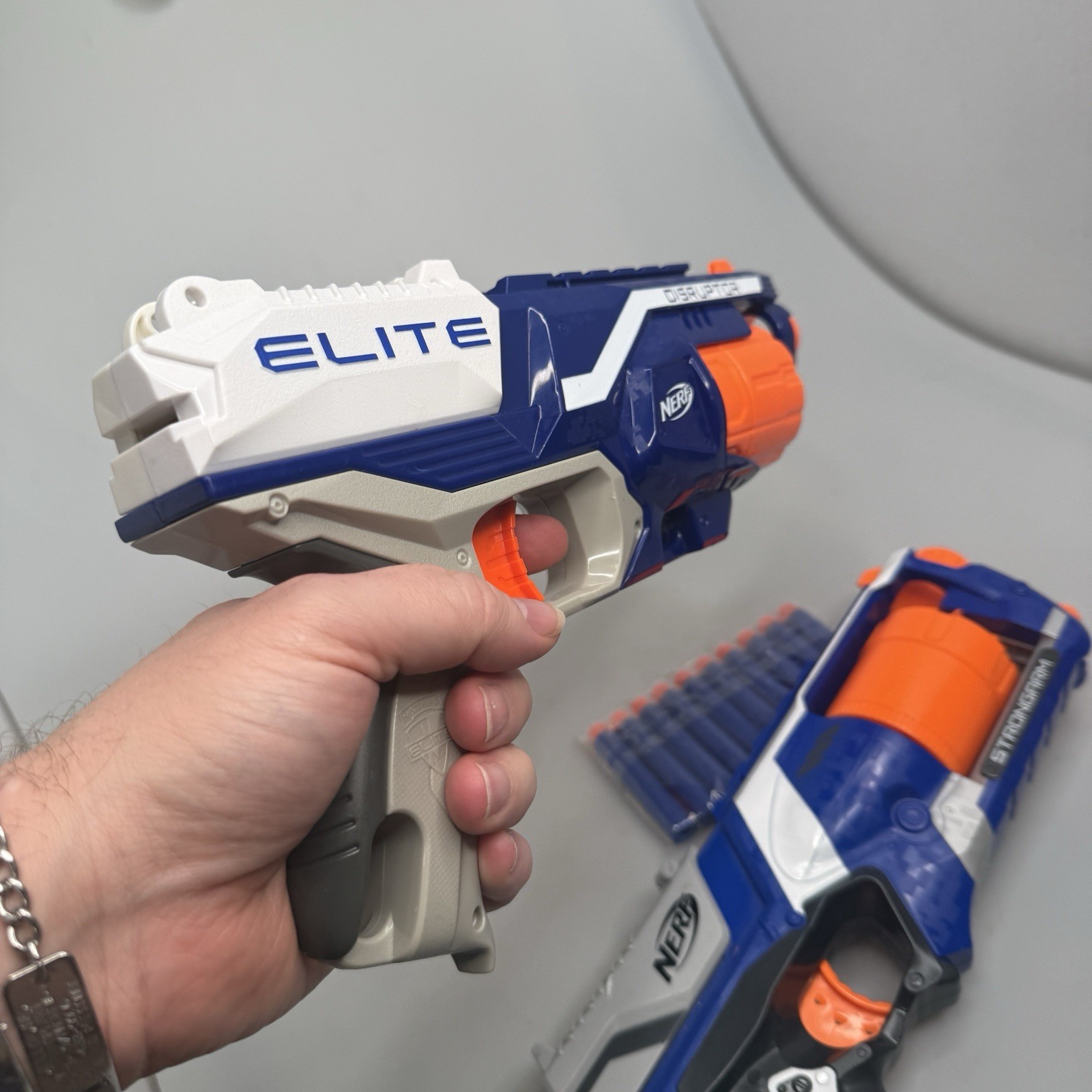 NERF N-Strike Elite Disruptor & Strongarm Blaster Lot 2 w/ 10 Darts EUC