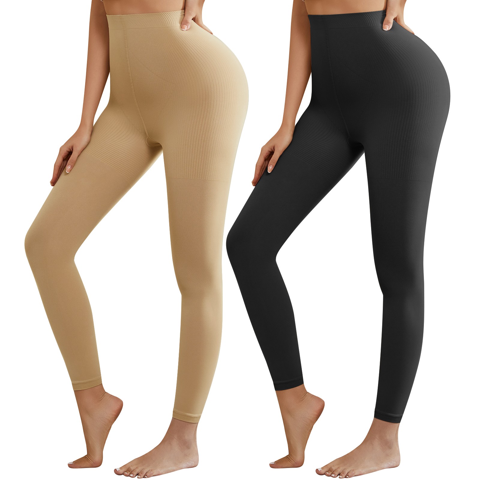 Compression Pantyhose for Women Opaque Footless Waist High Stockings & Leggings