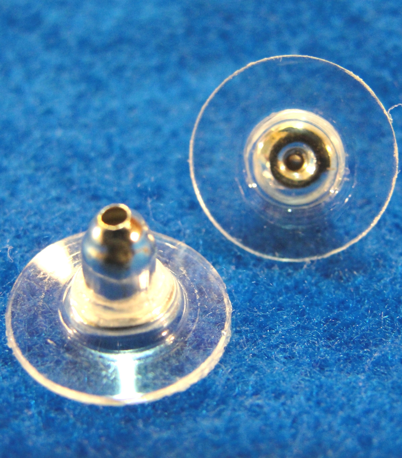 50Pcs. Earring Backs Platinum Acorn Ear Nuts w/ Clear Shield EB02