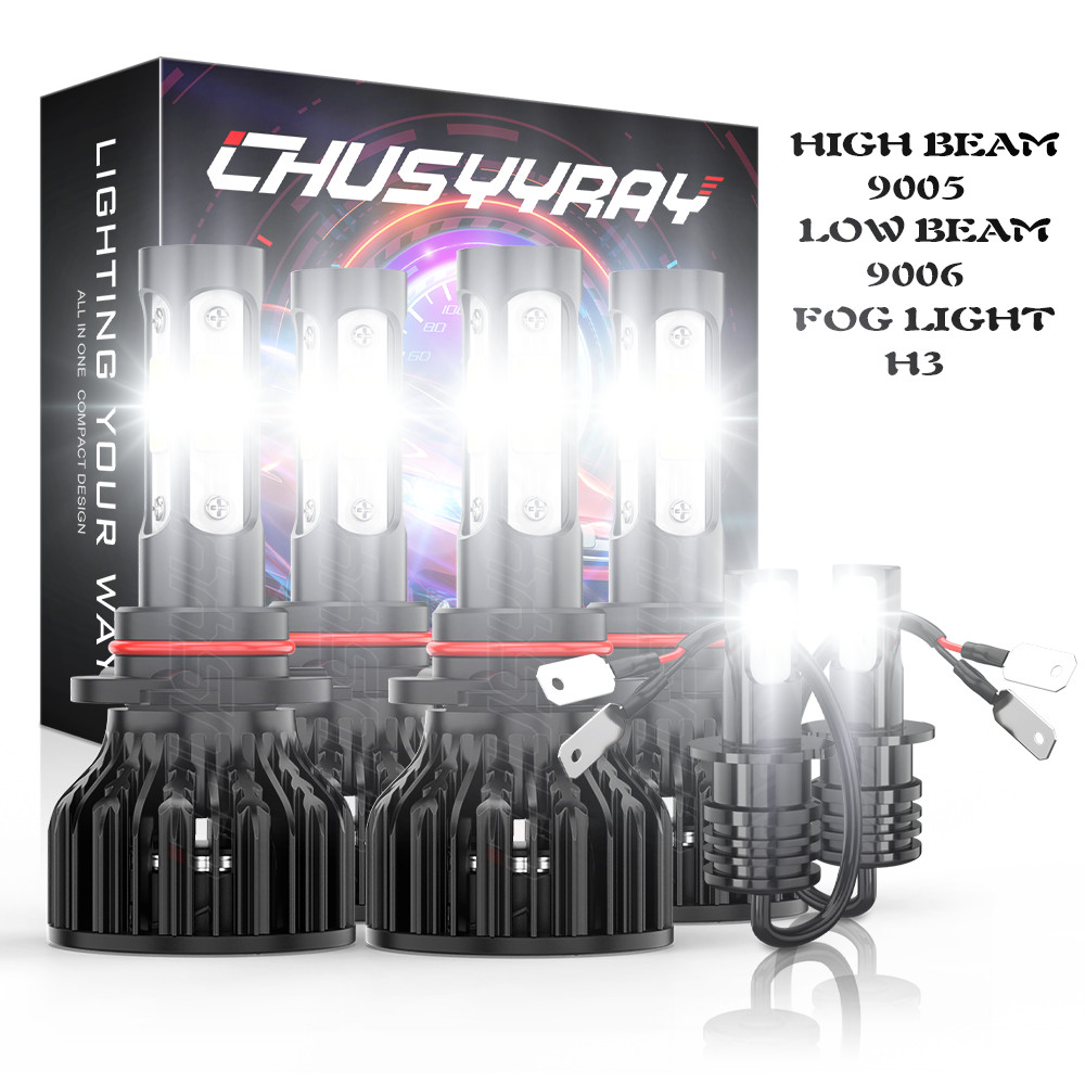For Toyota Highlander 2001-2003 6X LED Headlight Bulb Hi Lo Beam + Fog Light