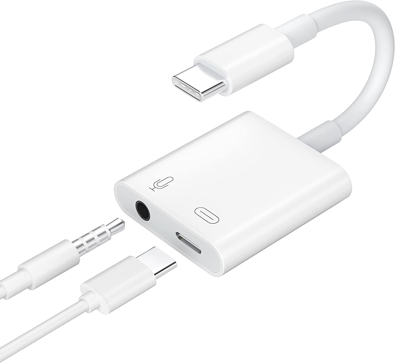 USB C to 3.5mm Audio Adapter, USB C Headphone Adapter and PD 60w Charger USB-C t