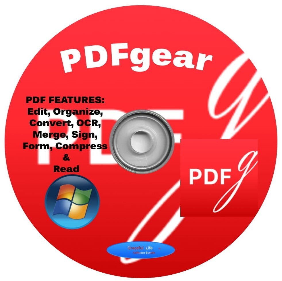 PDFgear Software Suite ~ Professional Management PDF Editor ~ for Windows on CD