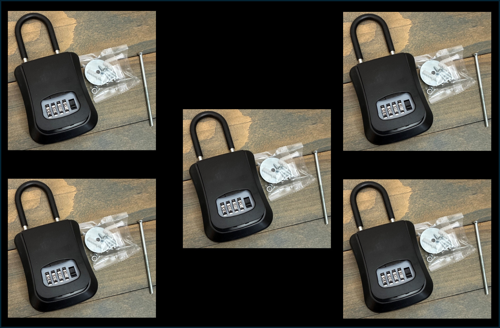 5 Pack Outdoor Key Lock Box 4-Digit Combination Safe Wall Mount New Lot (S9)