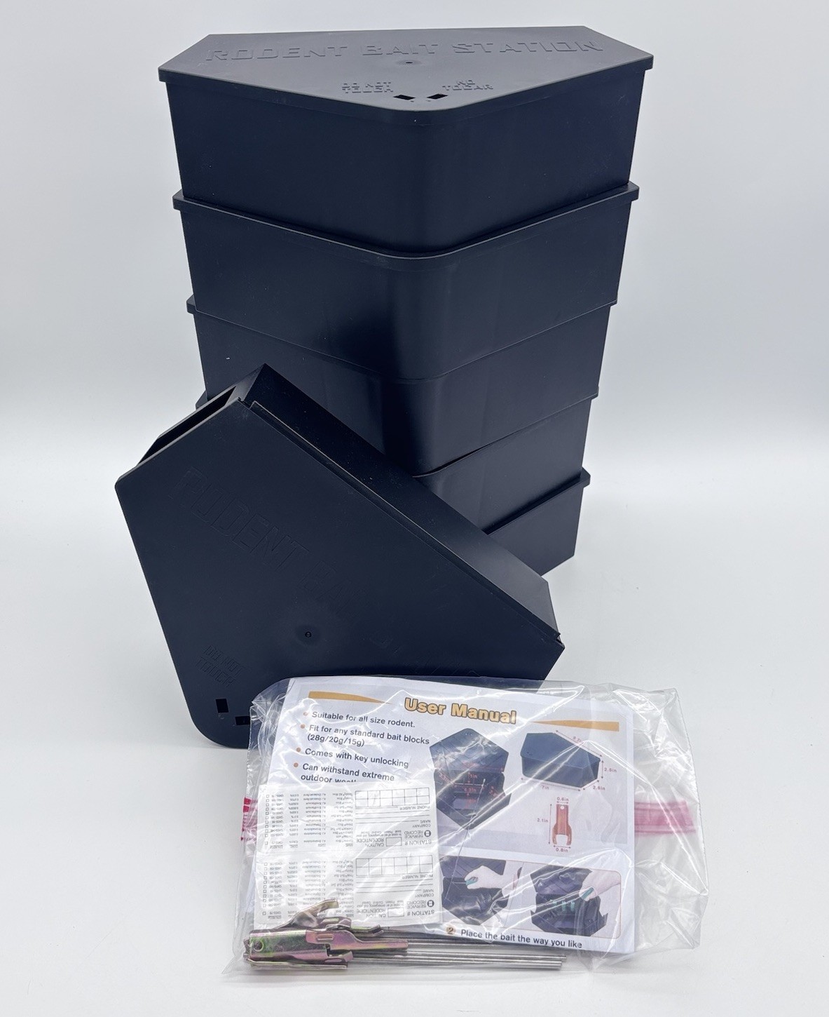 Anblak Corner Mouse Rat Station with Keys Black 6 Pack Includes Required Key