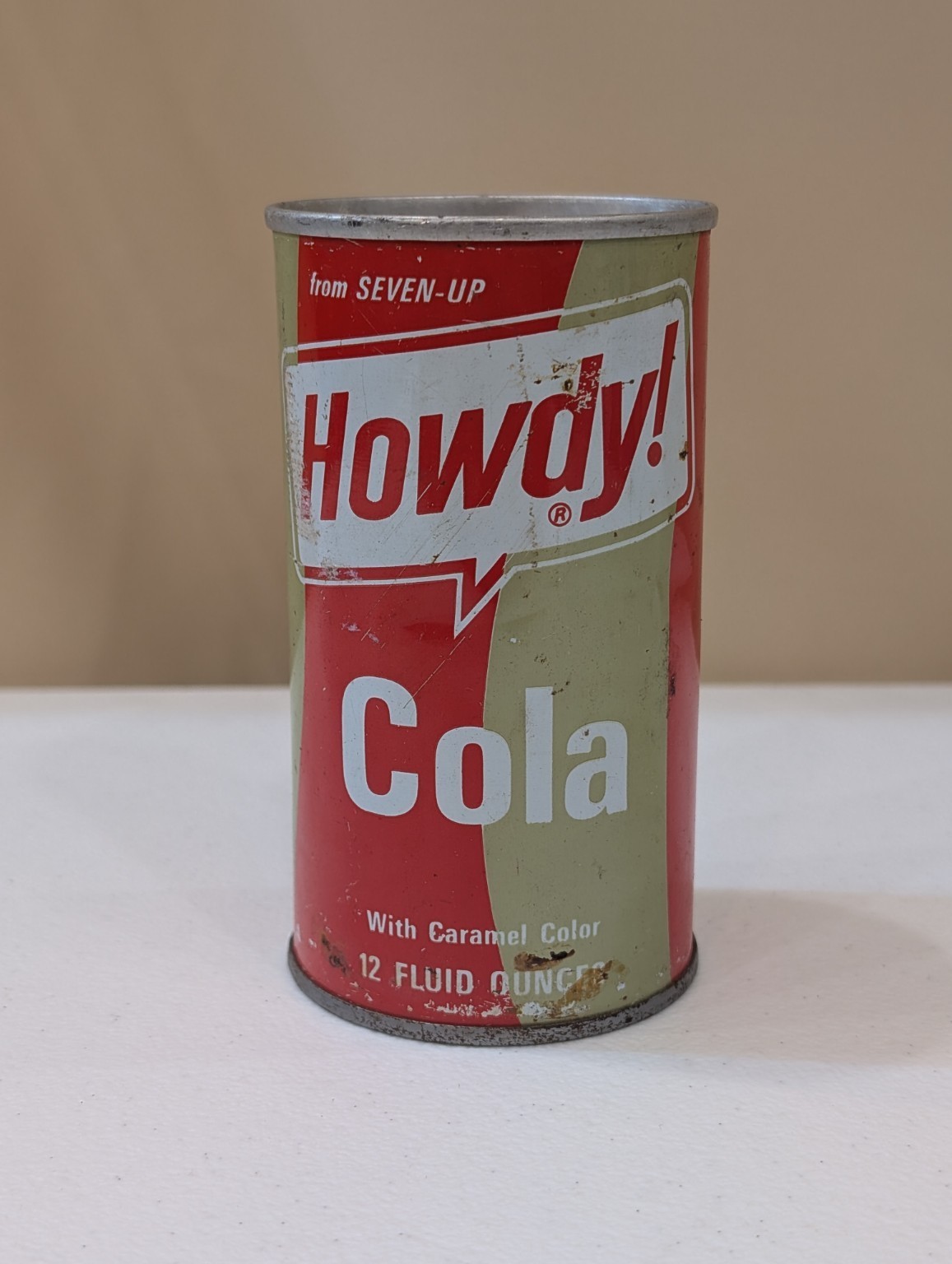 Vintage Howdy Cola Flat Top Soda Can 12oz From Seven-Up – Opened – 1960s RARE