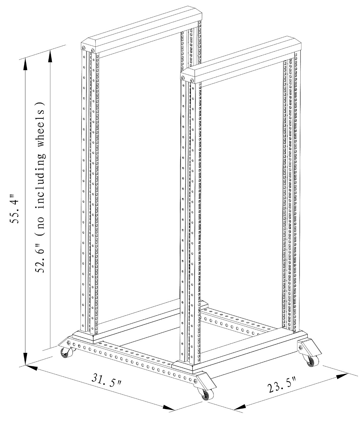 4-Post Adjustable Open Frame Server Rack IT Network Relay IT 27U 800mm W/ shelf