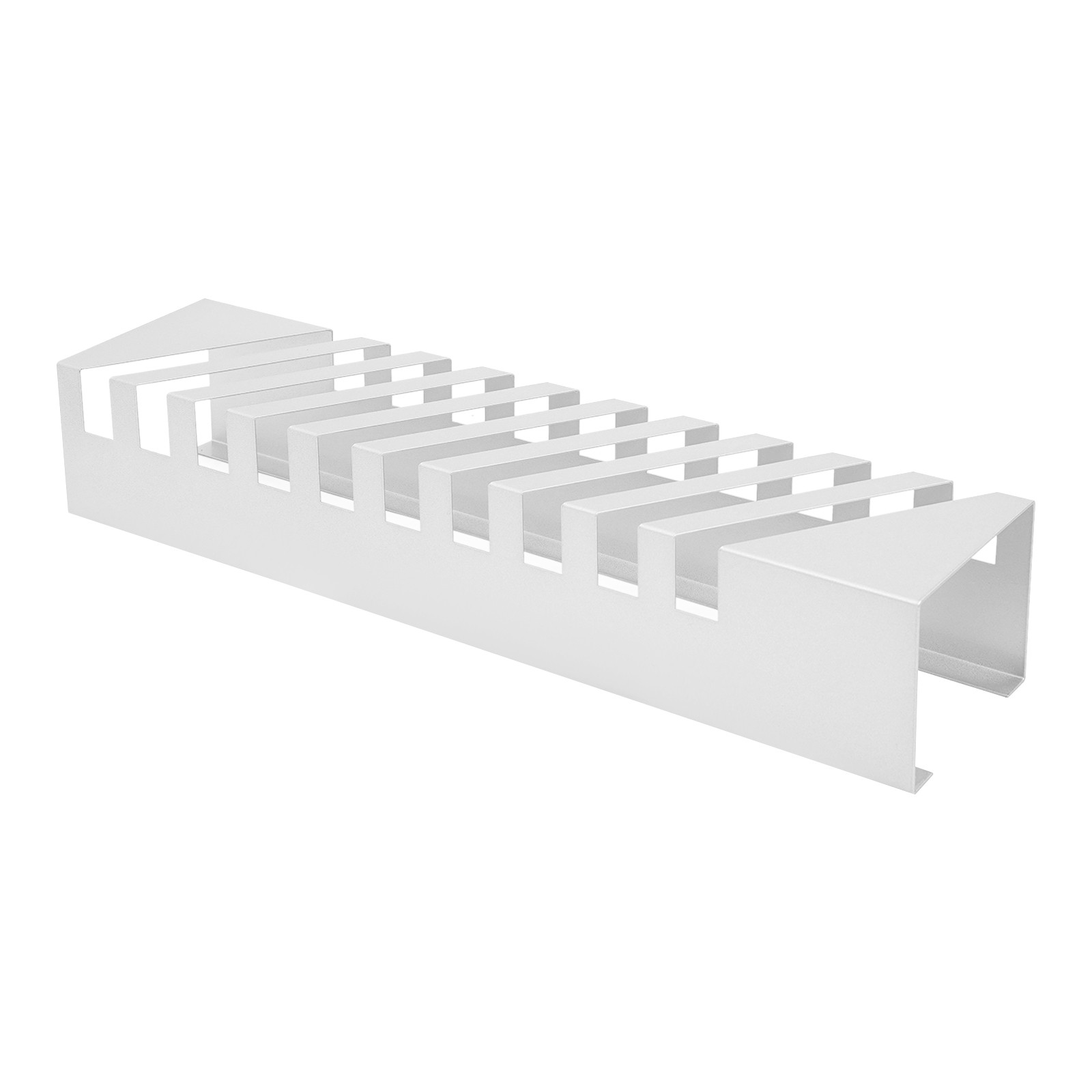 10-Slot Tile Display Rack Tabletop 45° Sample Stand White Iron