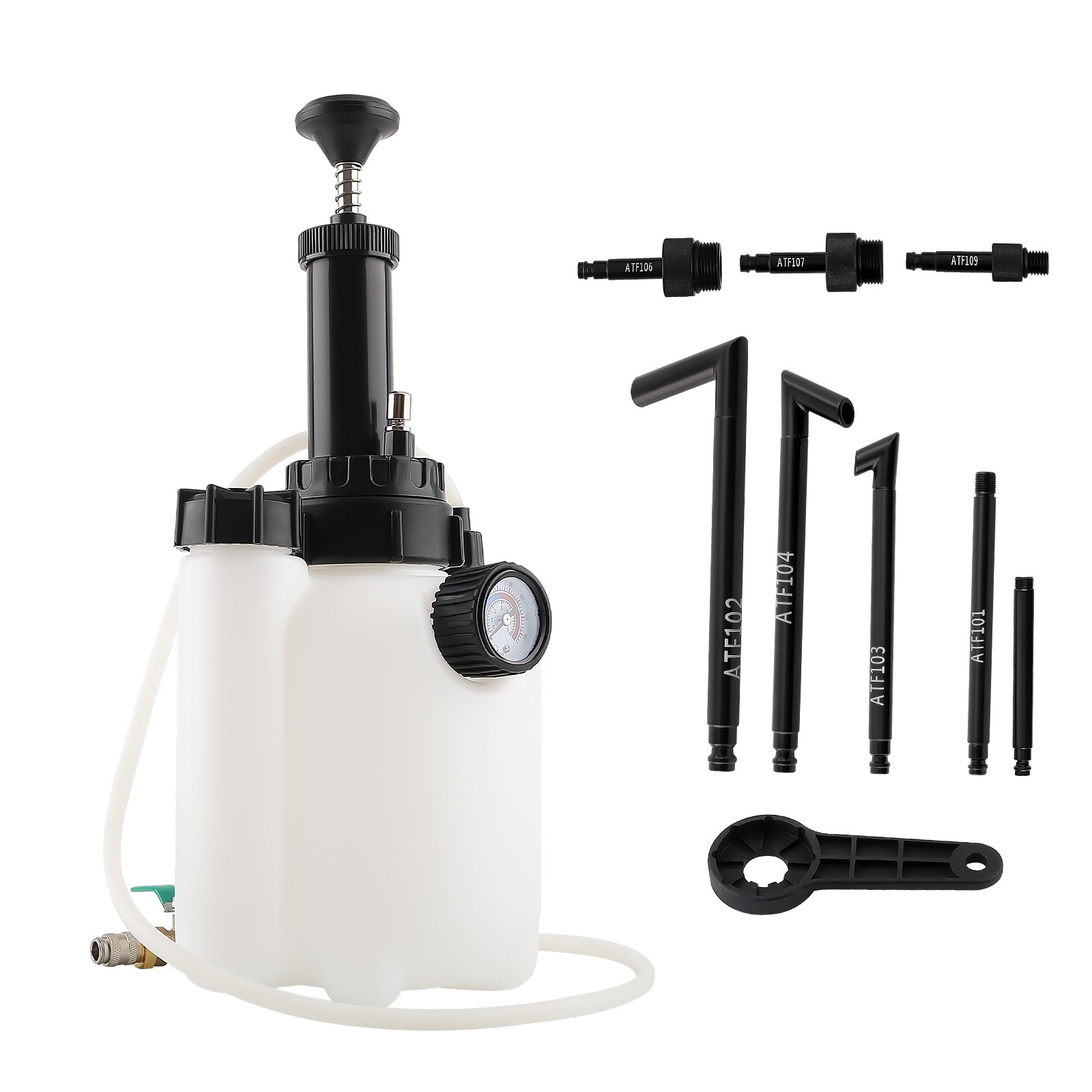 3L Transmission Oil Filling System Fluid Pump Manual Tool With 8pc ATF Adaptors
