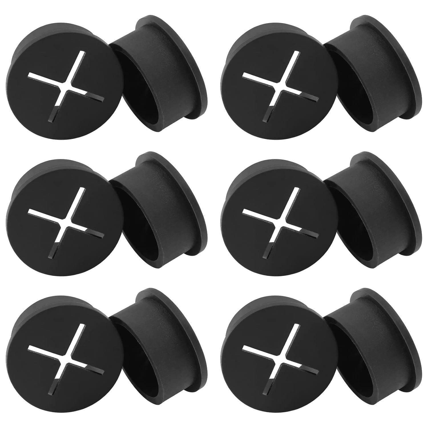 12 Pcs Desk Grommet 1 Inch Flexible Rubber Grommets Desk Hole Cover For Cable