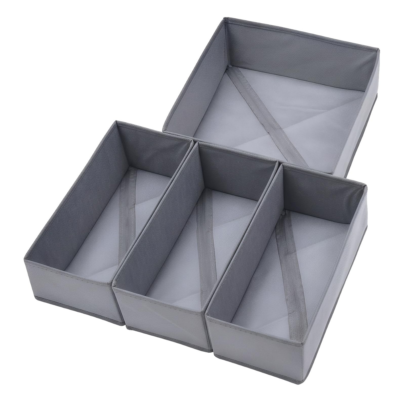 Drawer Organizer Set of 4- Fabric Storage Bins for Clothes, Underwear, Socks ...