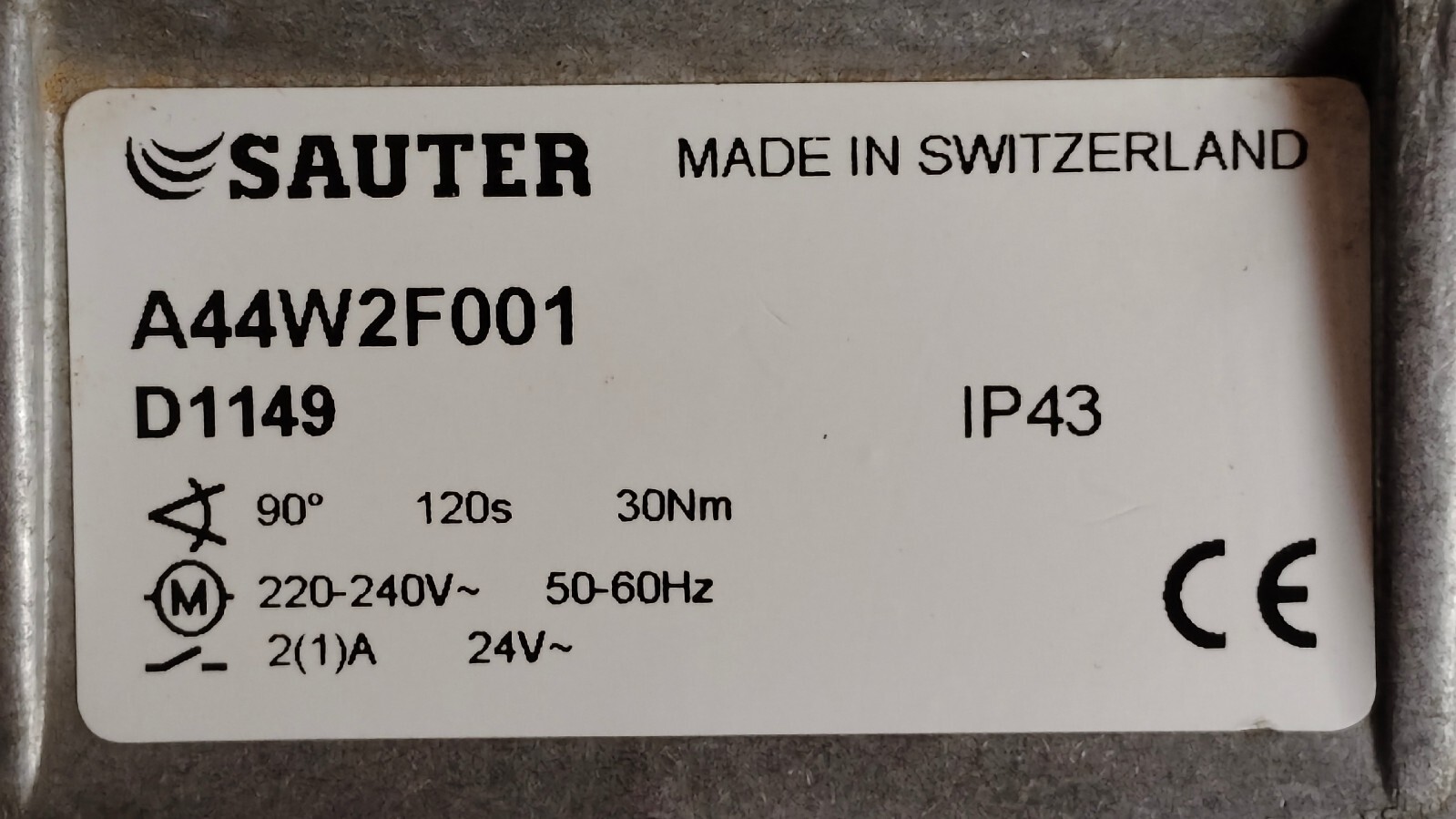 Sauter a44w2f001 d1149 / A44W2F001 D1149 Electric Servo Motor