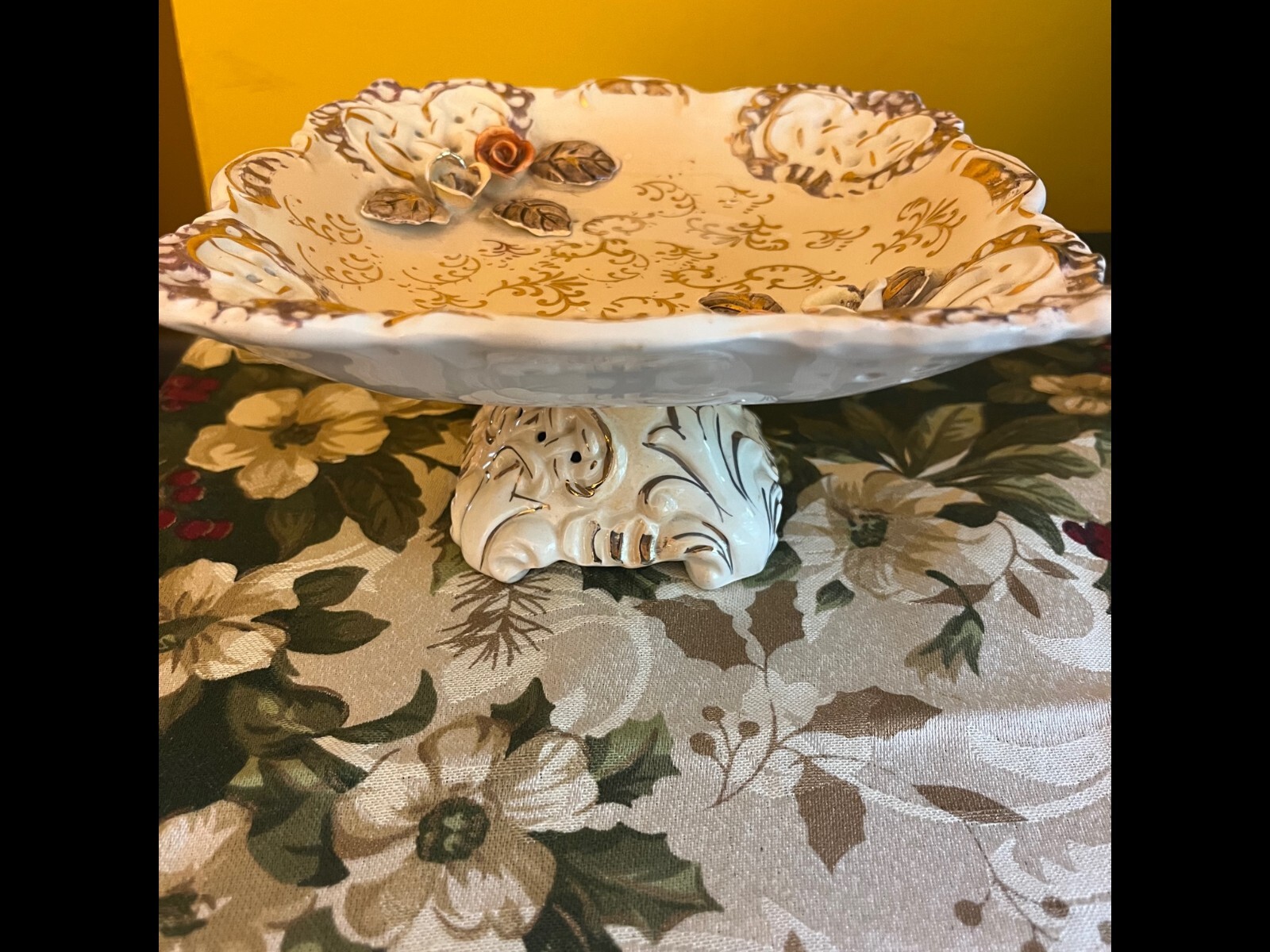 VINTAGE LENWILE PEDISTAL CANDY DISH JAPAN