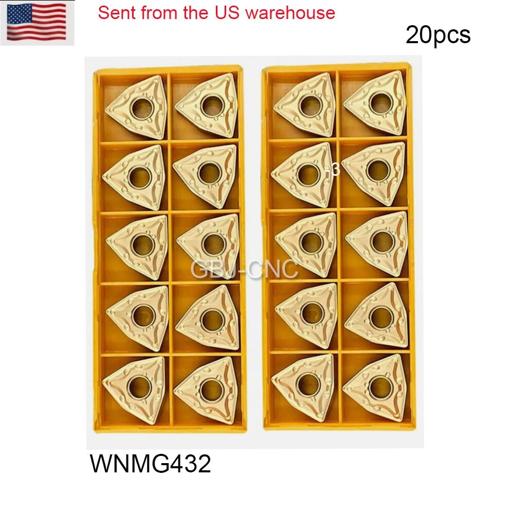 20pcs WNMG080408-MA WNMG432 Carbide Inserts for CNC Lathe tool handle MWLNR 08