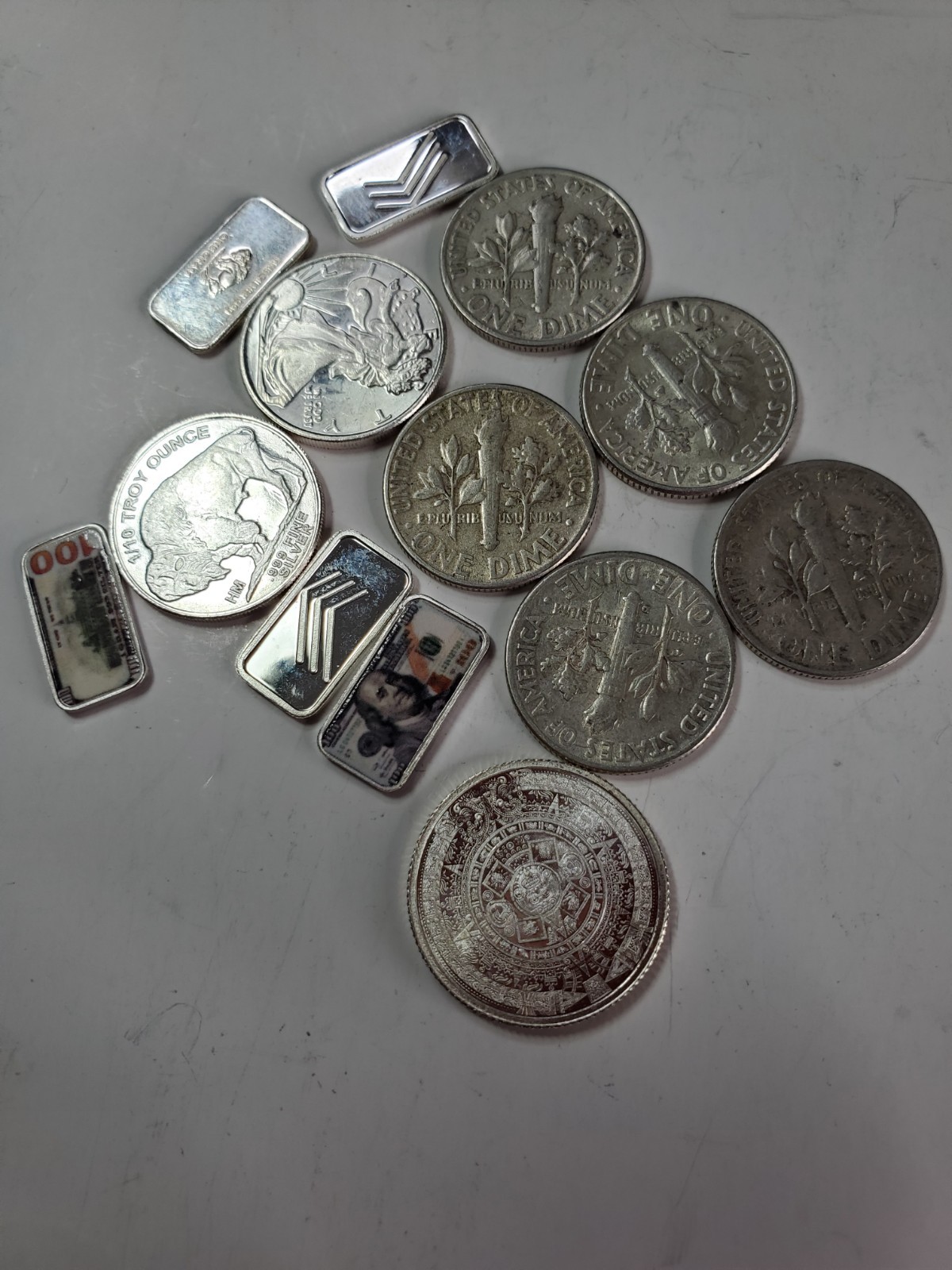 Silver Ingots And Silver Dimes