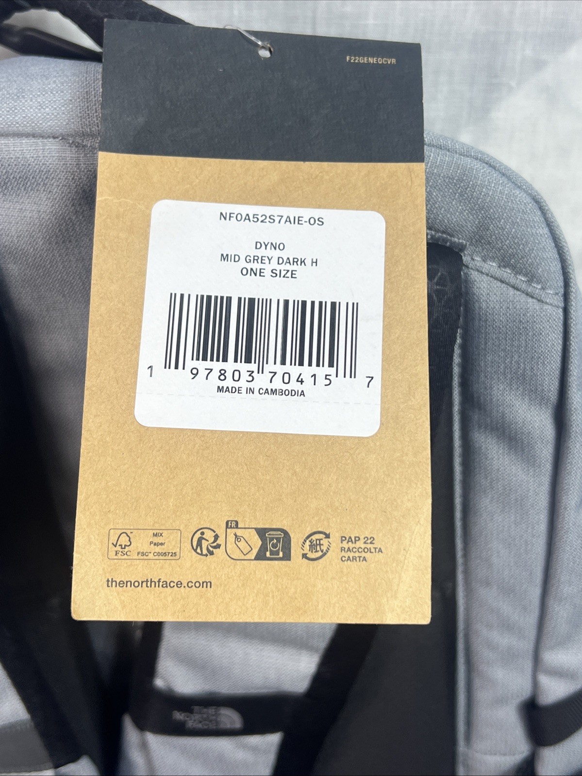 NEW The North Face Dyno Backpack Mid Grey Dark Laptop Safe NWT Branded Comcast