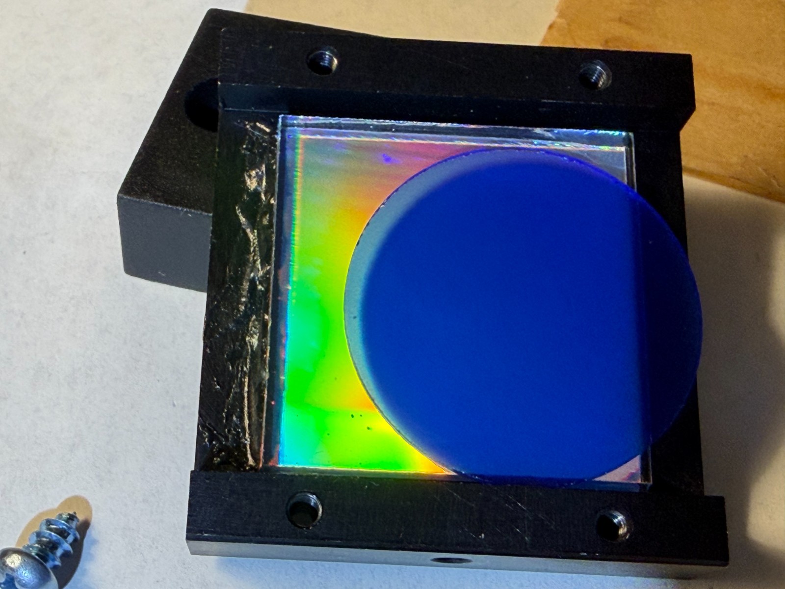 Precision Optical Diffraction Grating Assembly w/ Blue Interference Filter