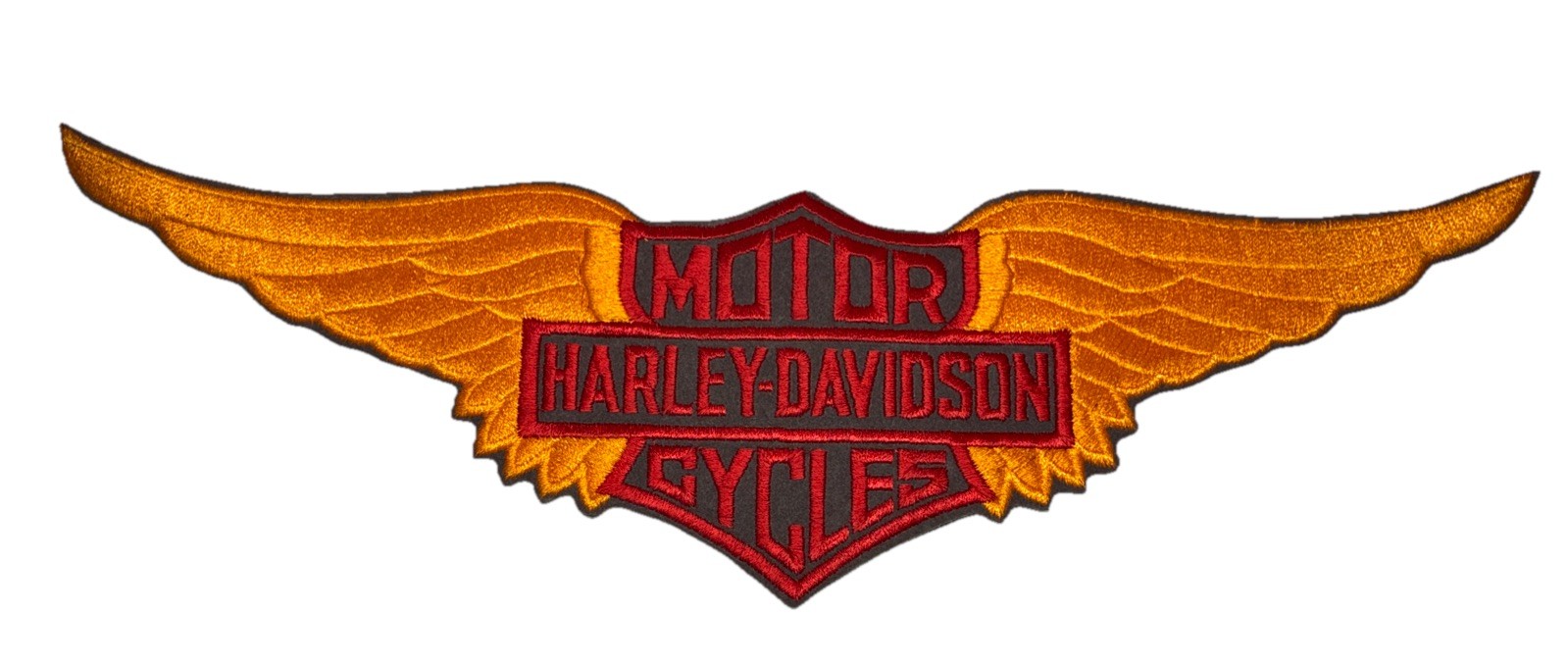 X-Large Harley Davidson Motorcycles Vintage Sew On Patch Wings 16” x 5” VGC