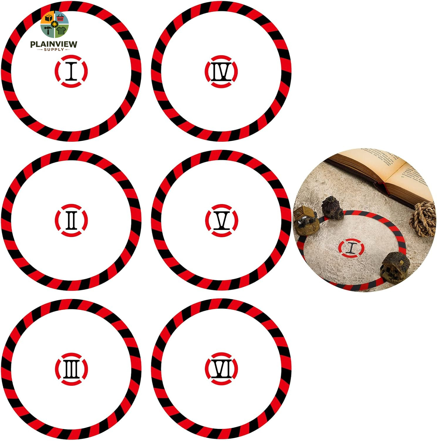 6 Pcs Objective Point Markers round PVC Objective Marker Gaming Accessory, Minia