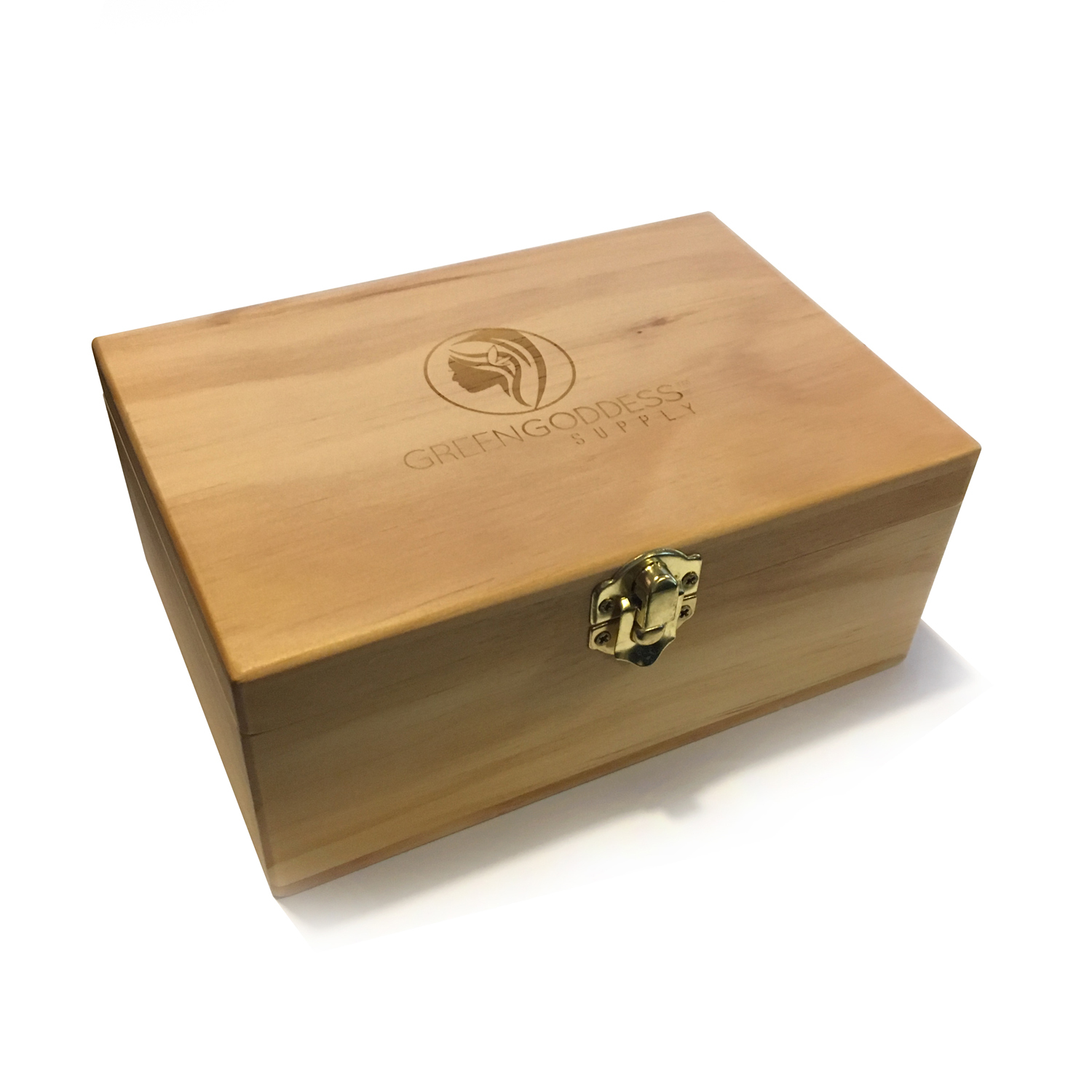 Medium Wooden Storage Box w/ Latching Lid, Rolling Jig & Adjustable Compartments