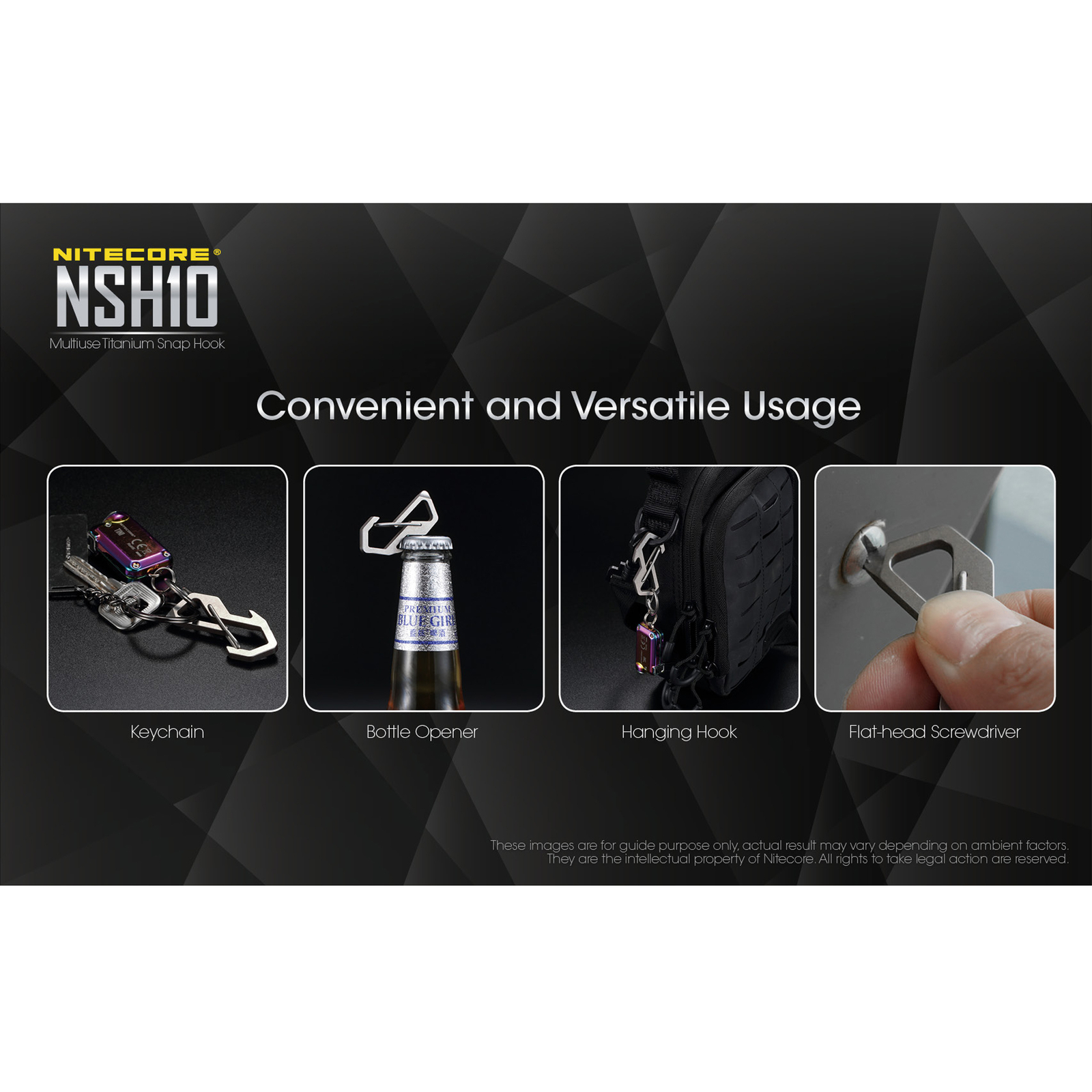 ~NEW~ Nitecore NSH10 Titanium Carabiner Multi-Tool
