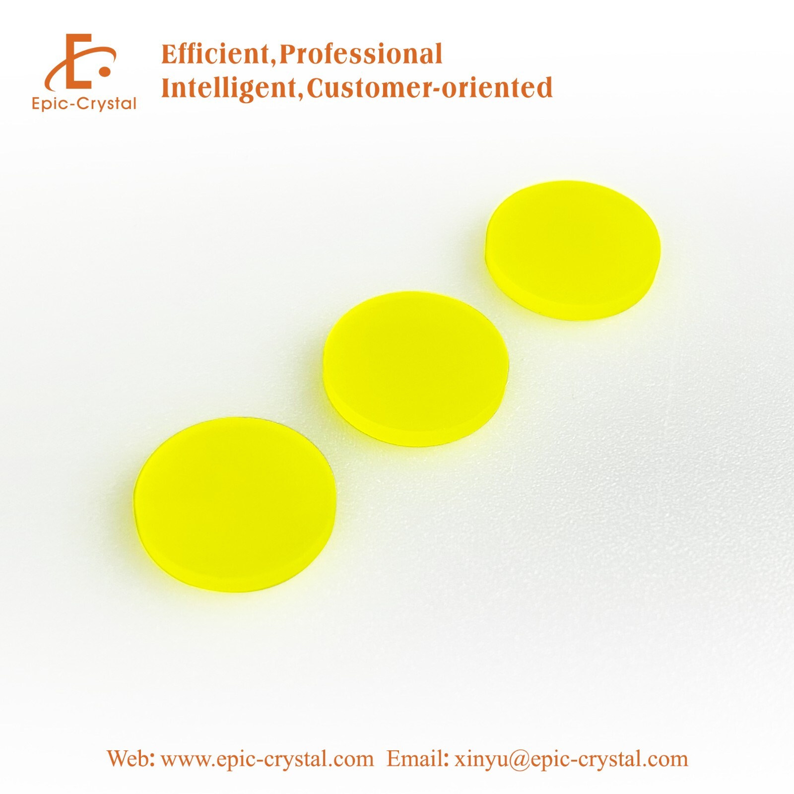 YAG(Ce)  two sides polished dia.20x0.5mm    scintillator; scintillation crystal