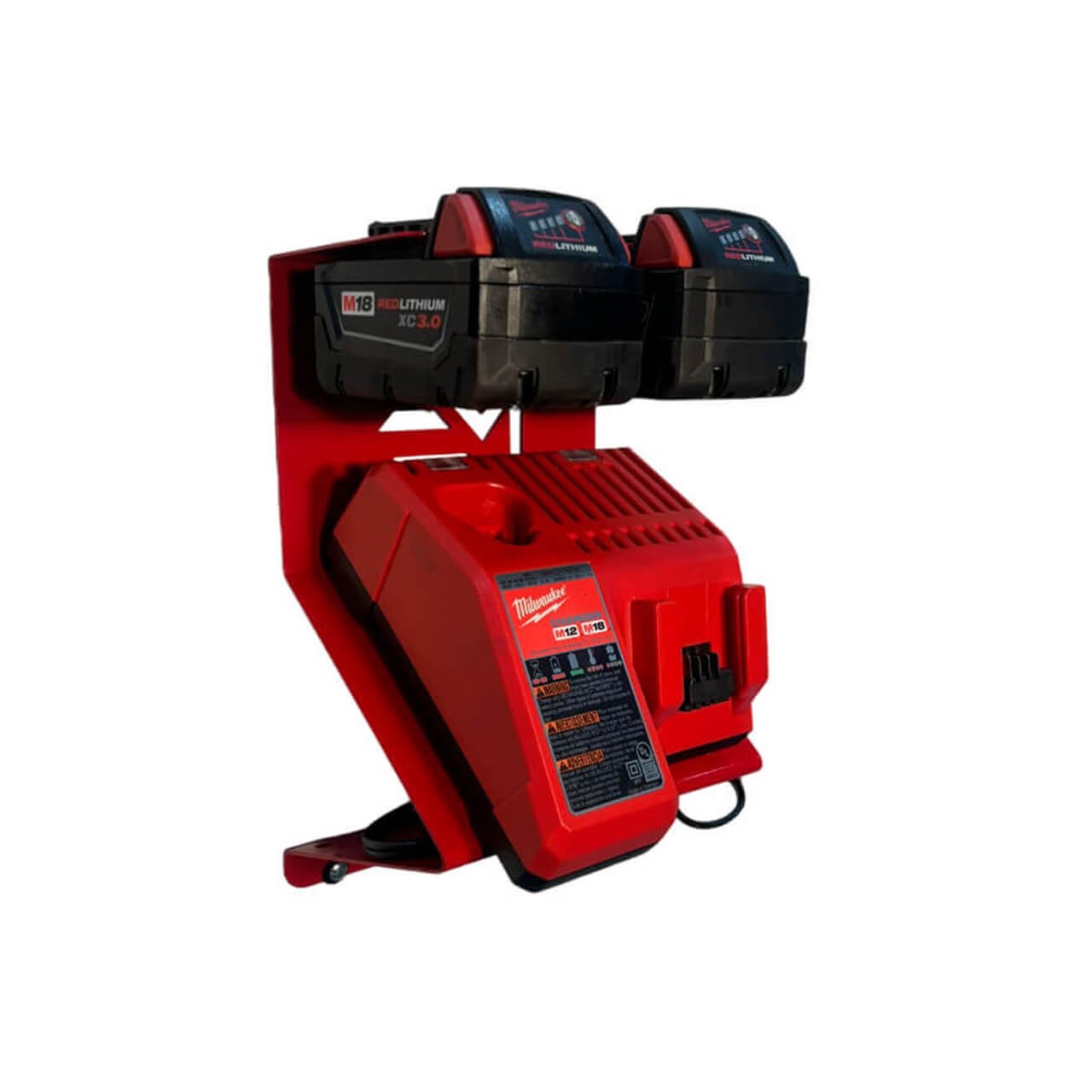 Charger and Battery Mount - Compatible with Milwaukee 18v Battery