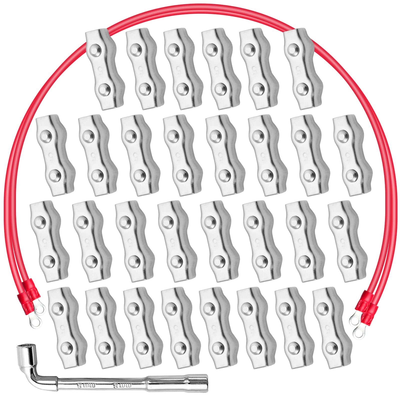 M5 Poly Rope Connectors, 30 Pcs Poly Rope Fence with Sleeve Tool for Electric...