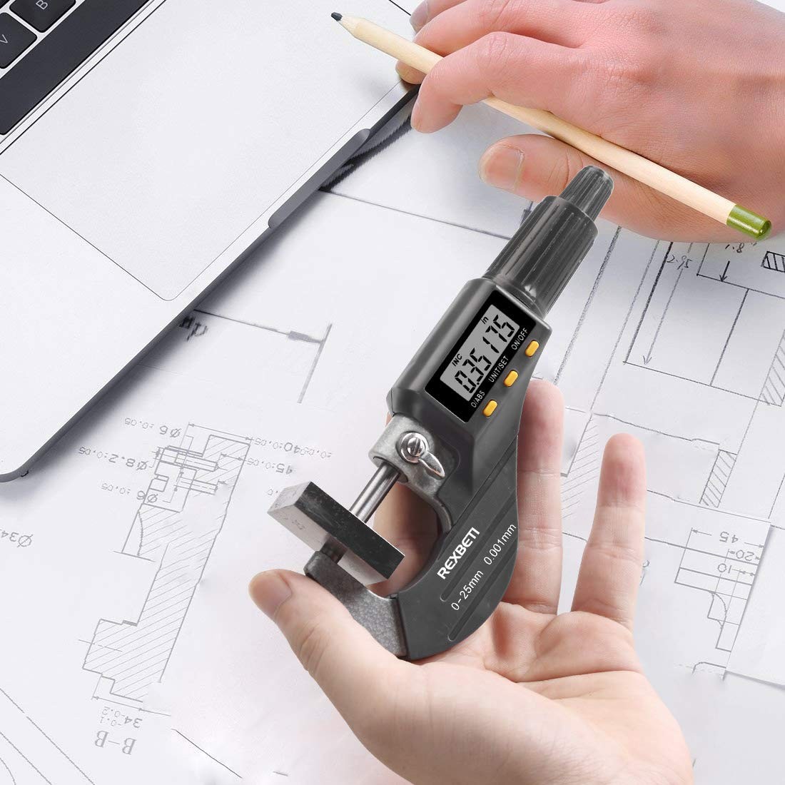 Digital Micrometer, Professional Inch/Metric Measuring Tools
