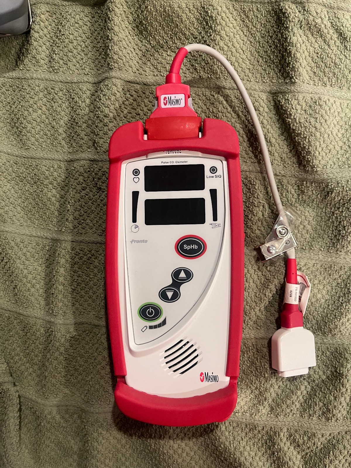 Masimo Pronto CO-Oximeter Rainbow Rc Adaptor And Protective Case Used Tested