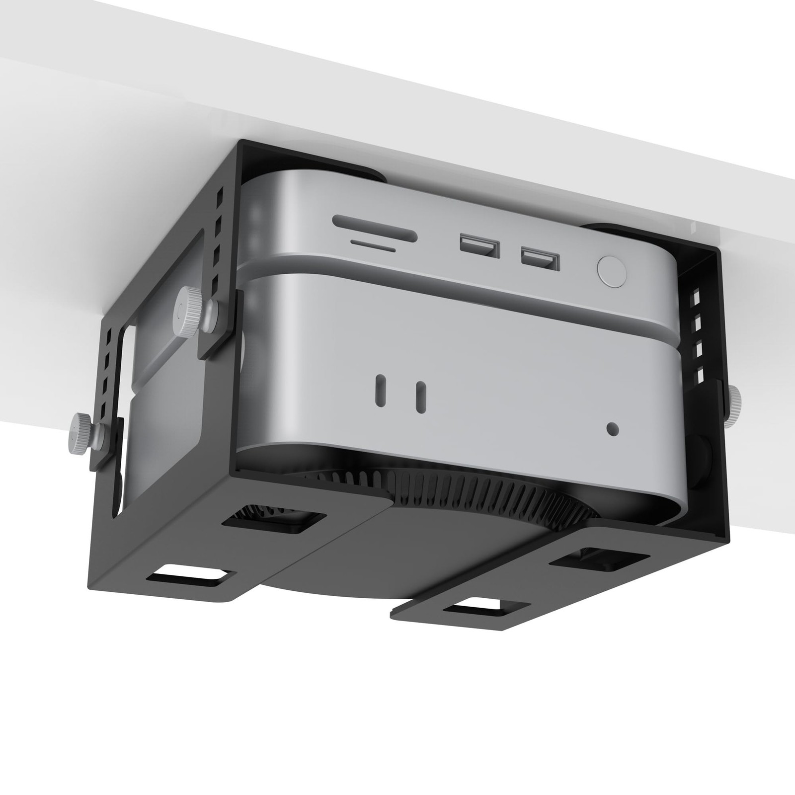 Under Desk Mini PC Mount Bracket – 5-Level Height Adjustable (1.8" to 3.3"