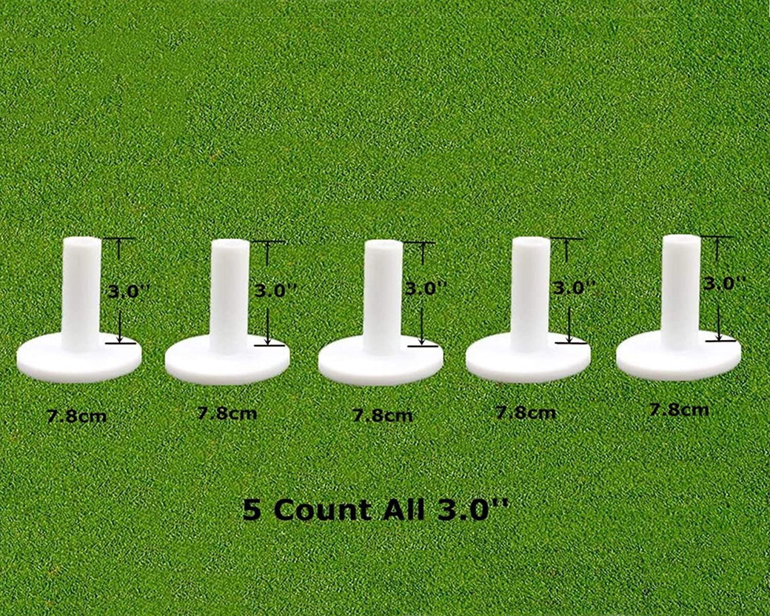 5 Pcs Rubber Golf Tees Holder Tee Range Driving Practice Mat Hitting White Hot