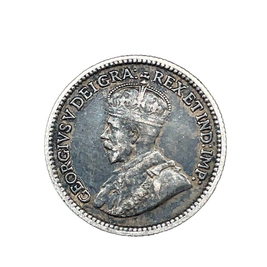 1913 CANADA 5 Cents XF. George V 0.925 Silver Coin KM #16