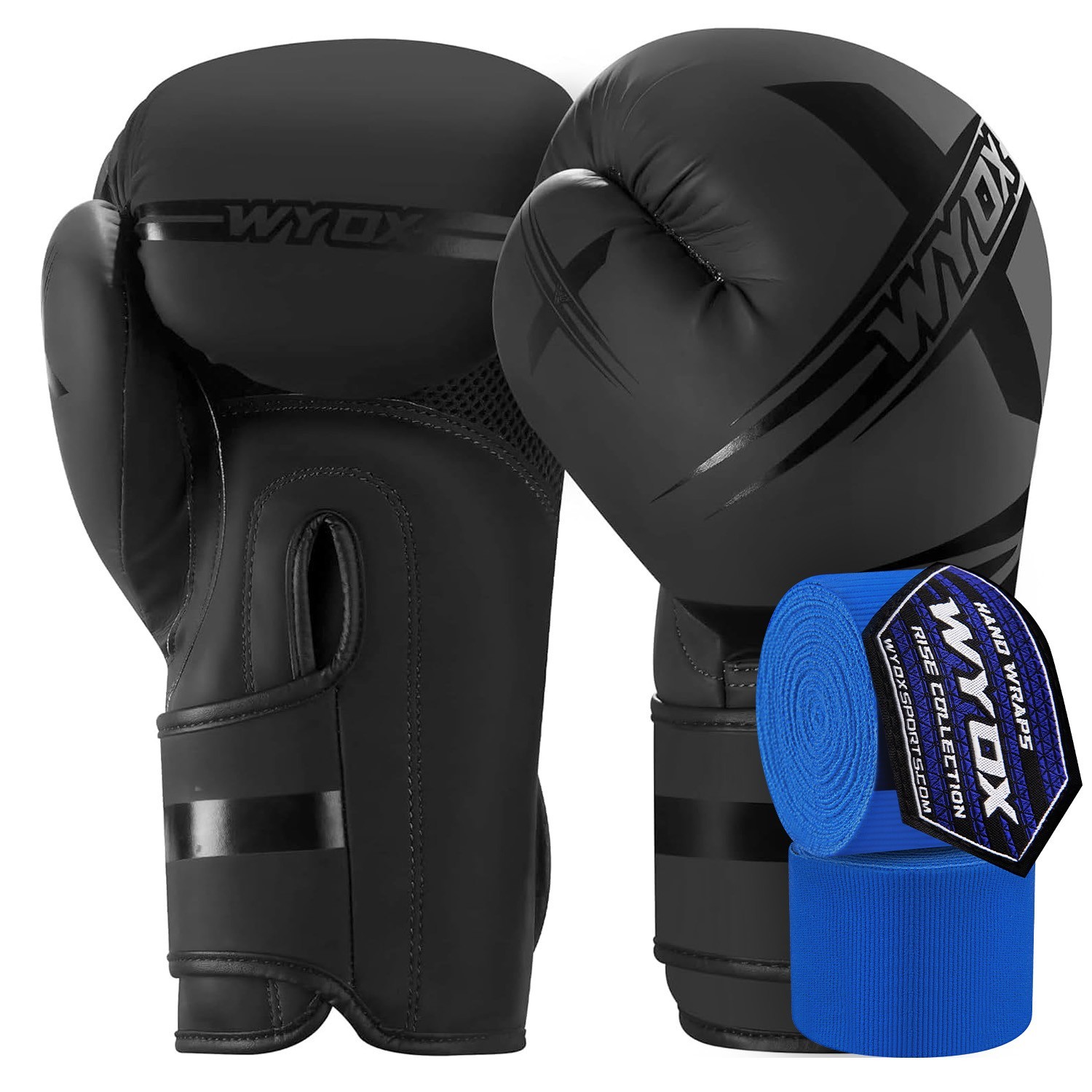 WYOX Boxing Gloves & Hand Wraps Set for MMA Kickboxing Training Sparring