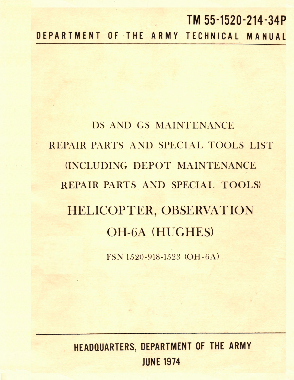558 Page TM 55-1520-214-34P MAINTENANCE PARTS OH-6A HUGHES CAYUSE Pub on Data CD