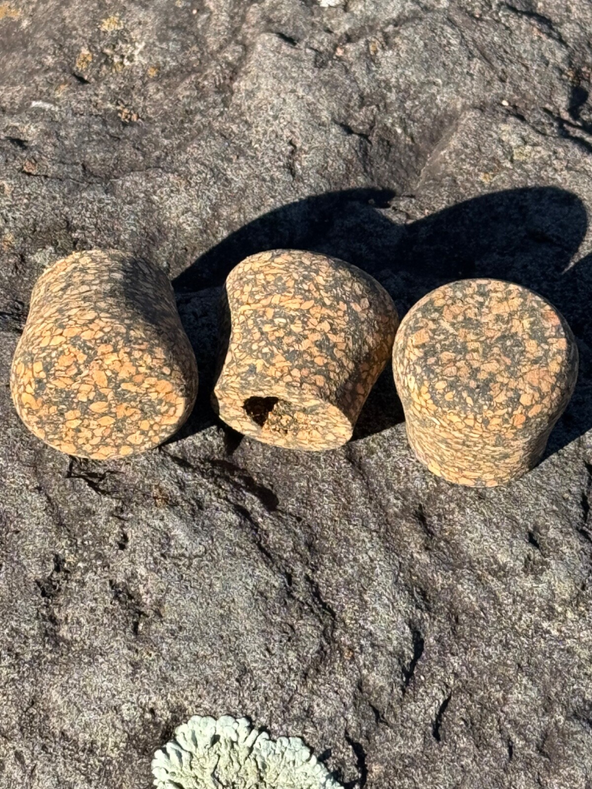Spotted Rubberized Butt Cap /End Cap. 1 Cap, Cork Rings