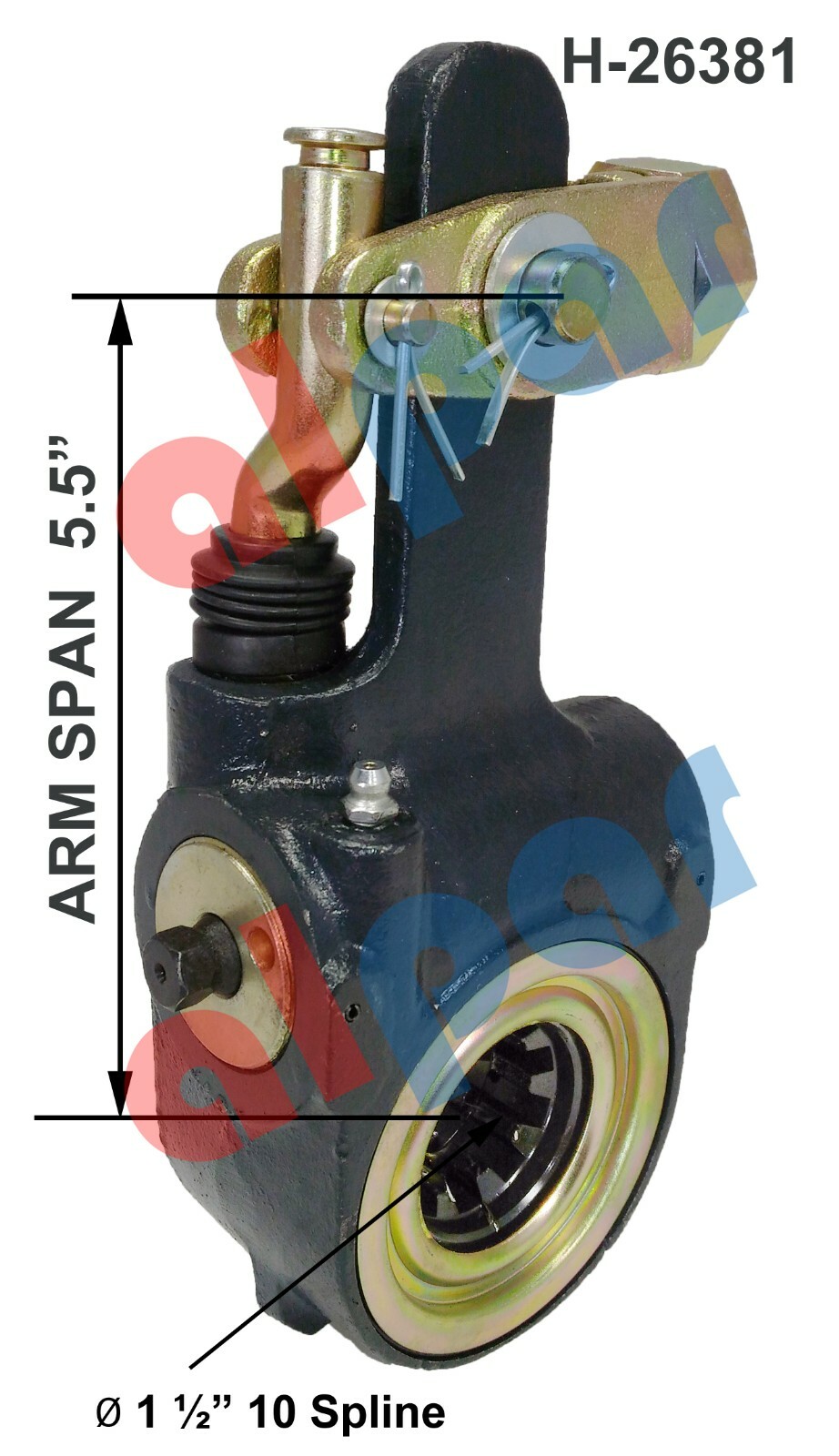 1 ½”x10 Spline 6" Automatic slack adjuster Ref: AS1132, E15016, 138.1011