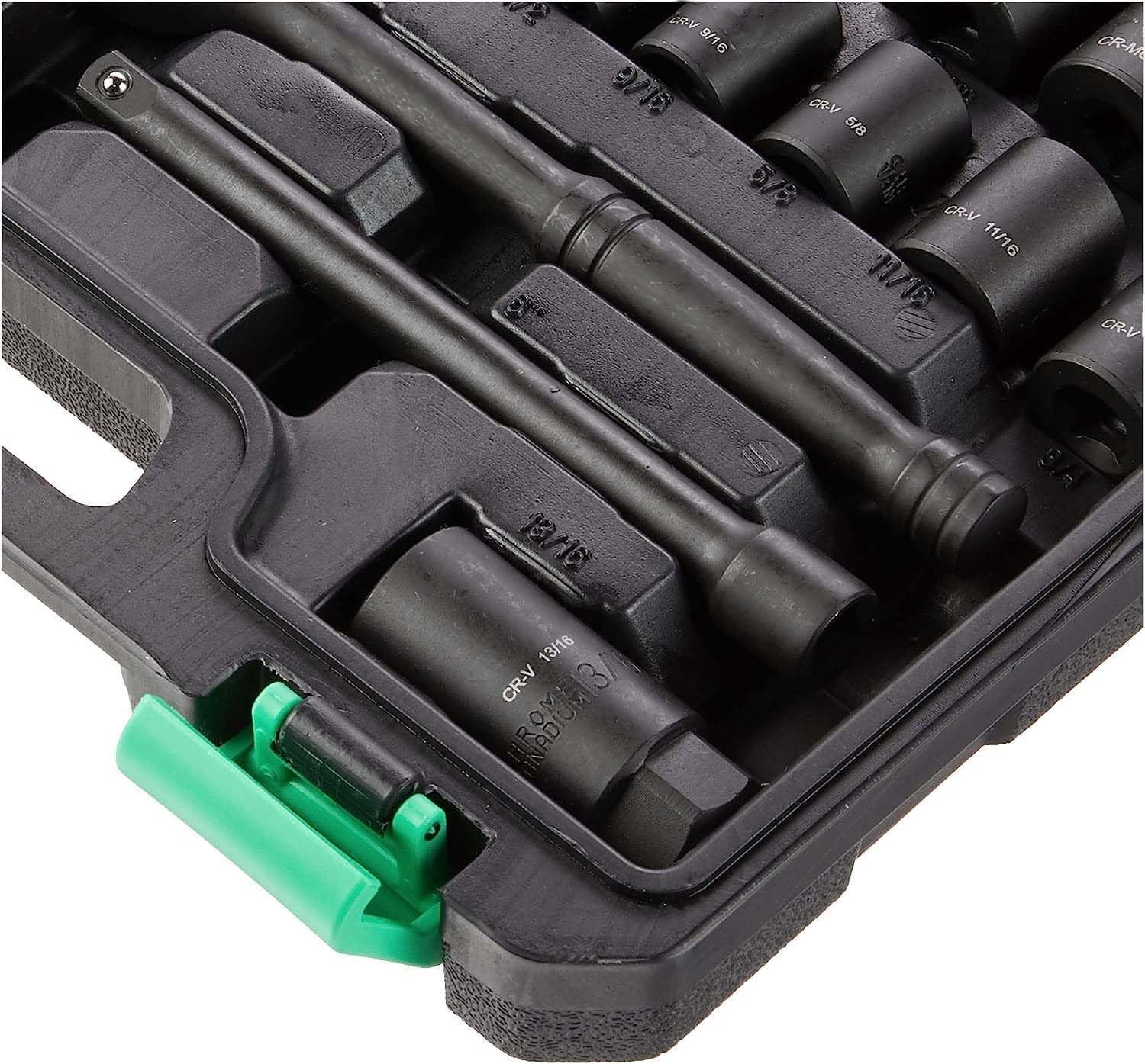 Amazon Basics 46-Piece 3/8-Inch Drive Shallow & Deep Socket Set