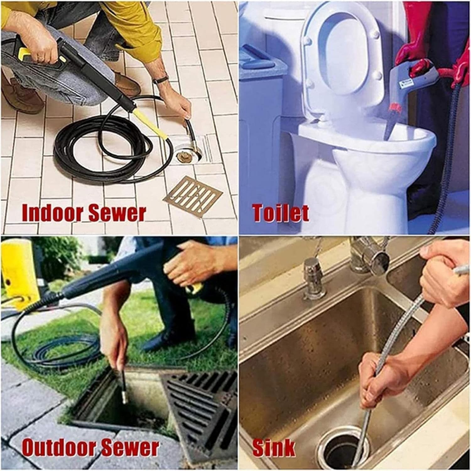 Powerful Stainless Steel High-Pressure Nozzle Set for Efficient Sewer Cleaning
