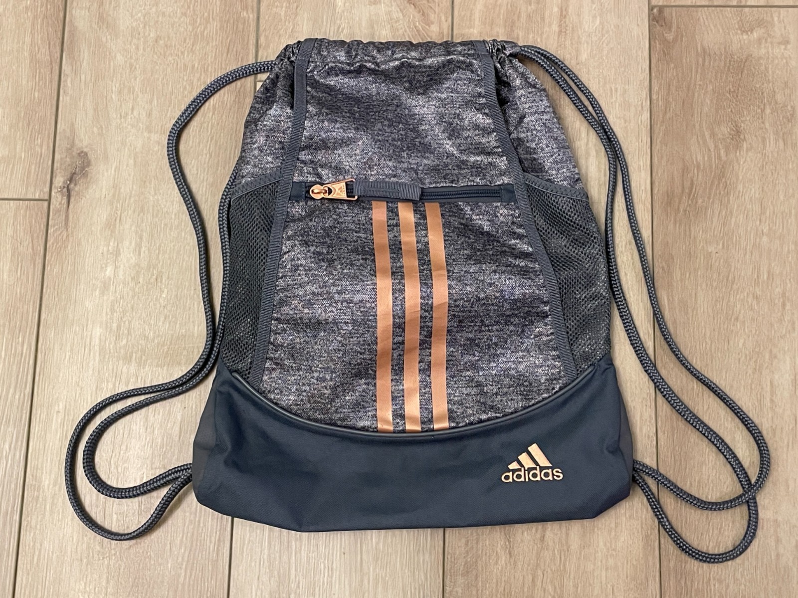 ​Adidas Alliance II Sackpack Drawstring Carry Backpack-Jersey Onix/Gry Rose Gold