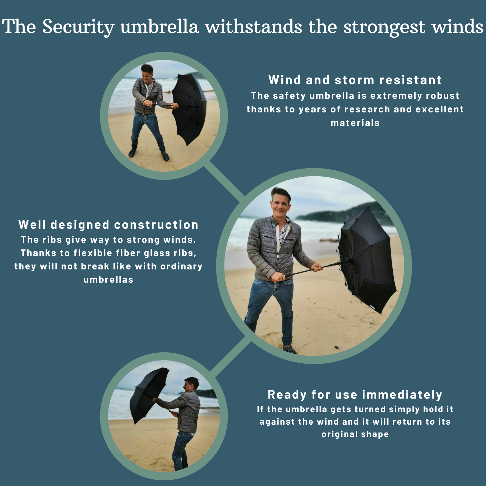 Security umbrella and selfdefense umbrella black J handle with tiny scratches