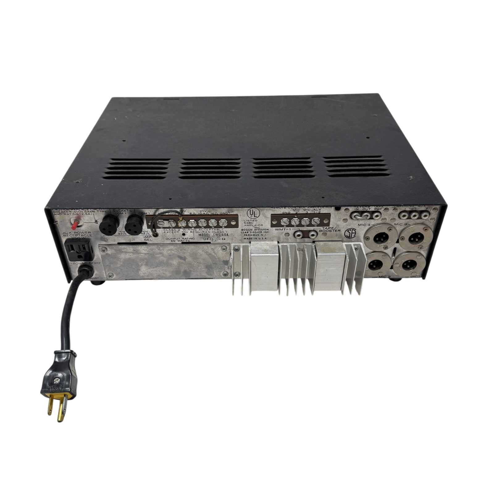 Bogen CHS-60A Flex-Pak Solid-State PA Public Address Amplifier Powers On