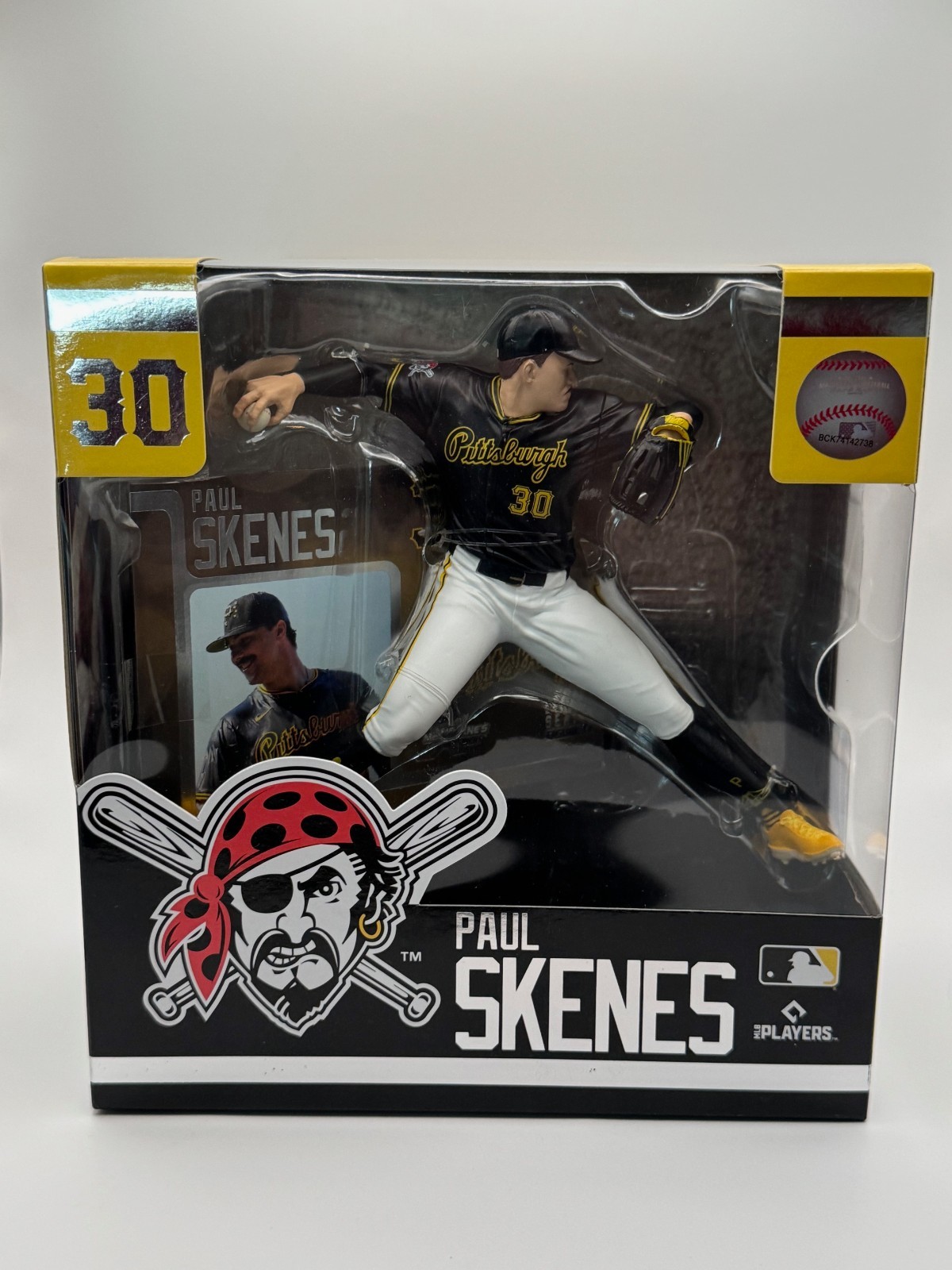 Paul Skenes Rookie McFarlane LEGACY SERIES Figure #11 Black Jersey In Hand
