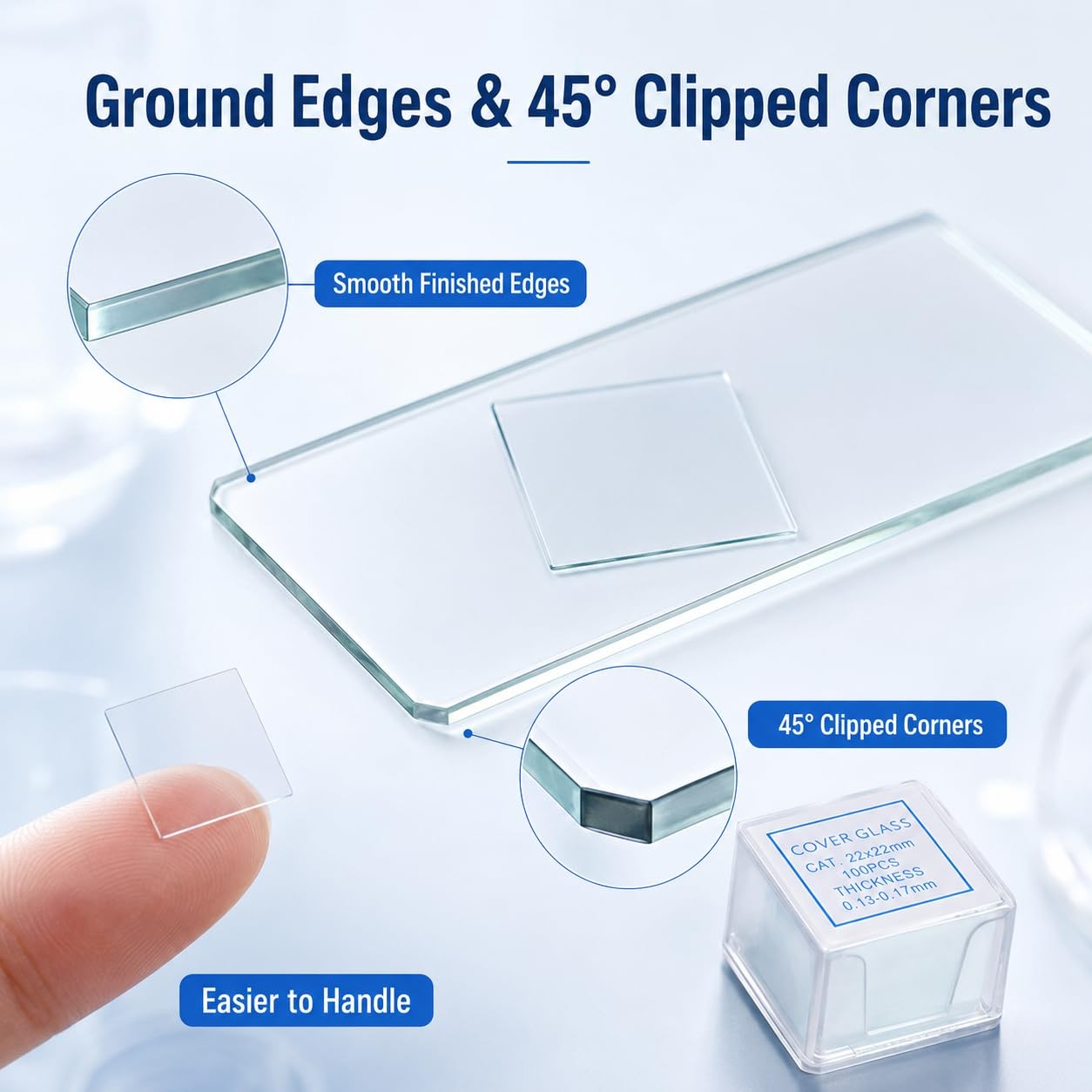 Microscope Slides and Covers – 50 Blank Glass Slides for Microscope with 100 ...