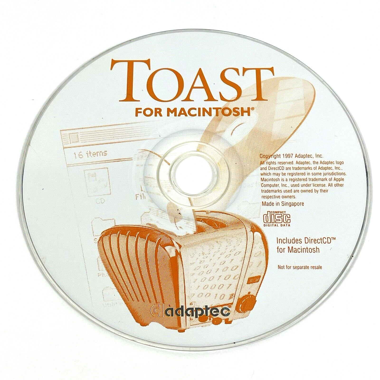 Toast For Macintosh CD-ROM Software 1997